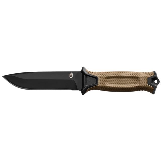 Strongarm Sheath Knife - Coyote Brown Plain Edge Tactical Survival Knife for Outdoor Camping, Hunting & Bushcraft