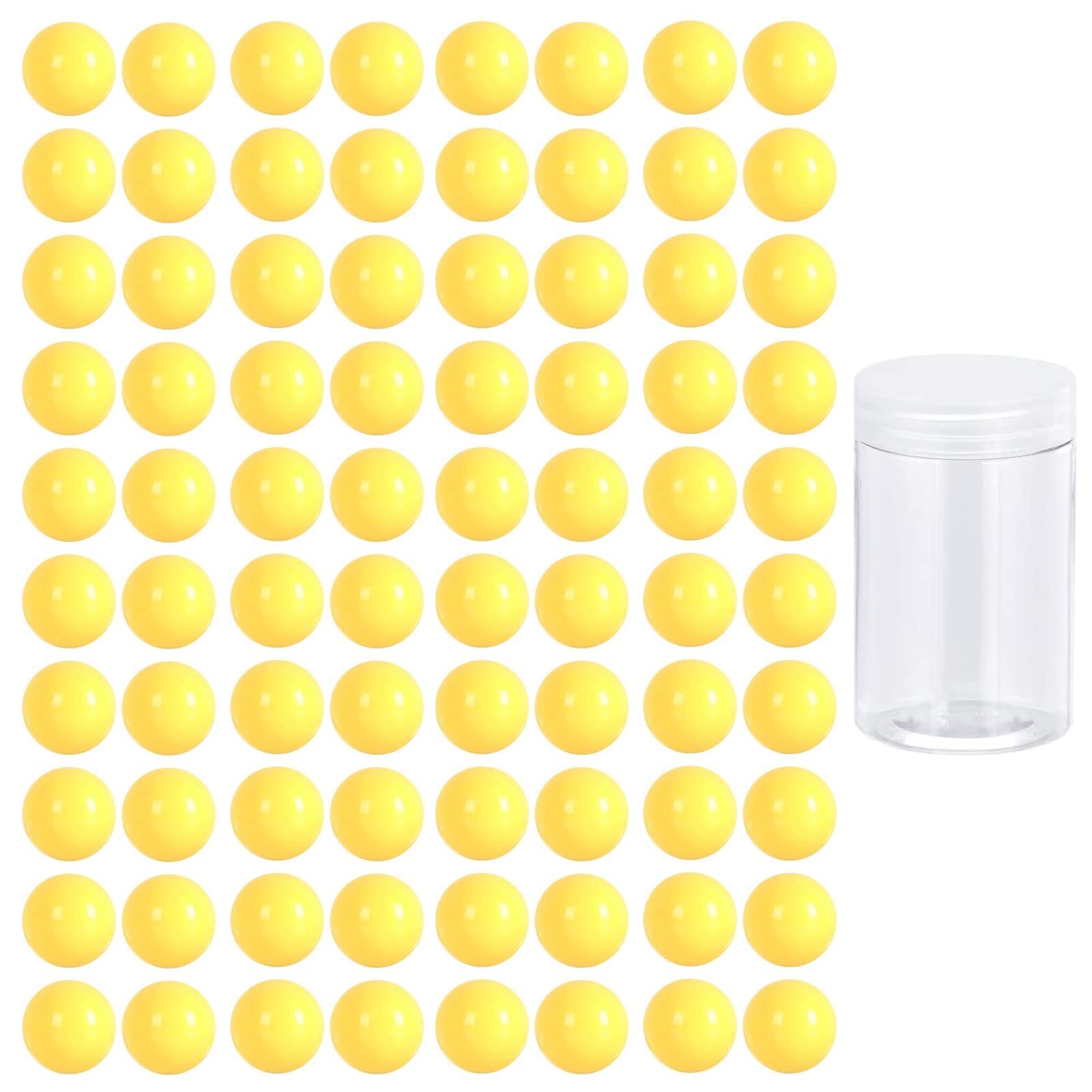 80pcs 14mm Acrylic Chinese Checker Replacement Balls - Yellow Game Marbles for Marble Run, Aggravation, Traditional Board Games - Perfect for Family Game Night & Kids Educational Toys