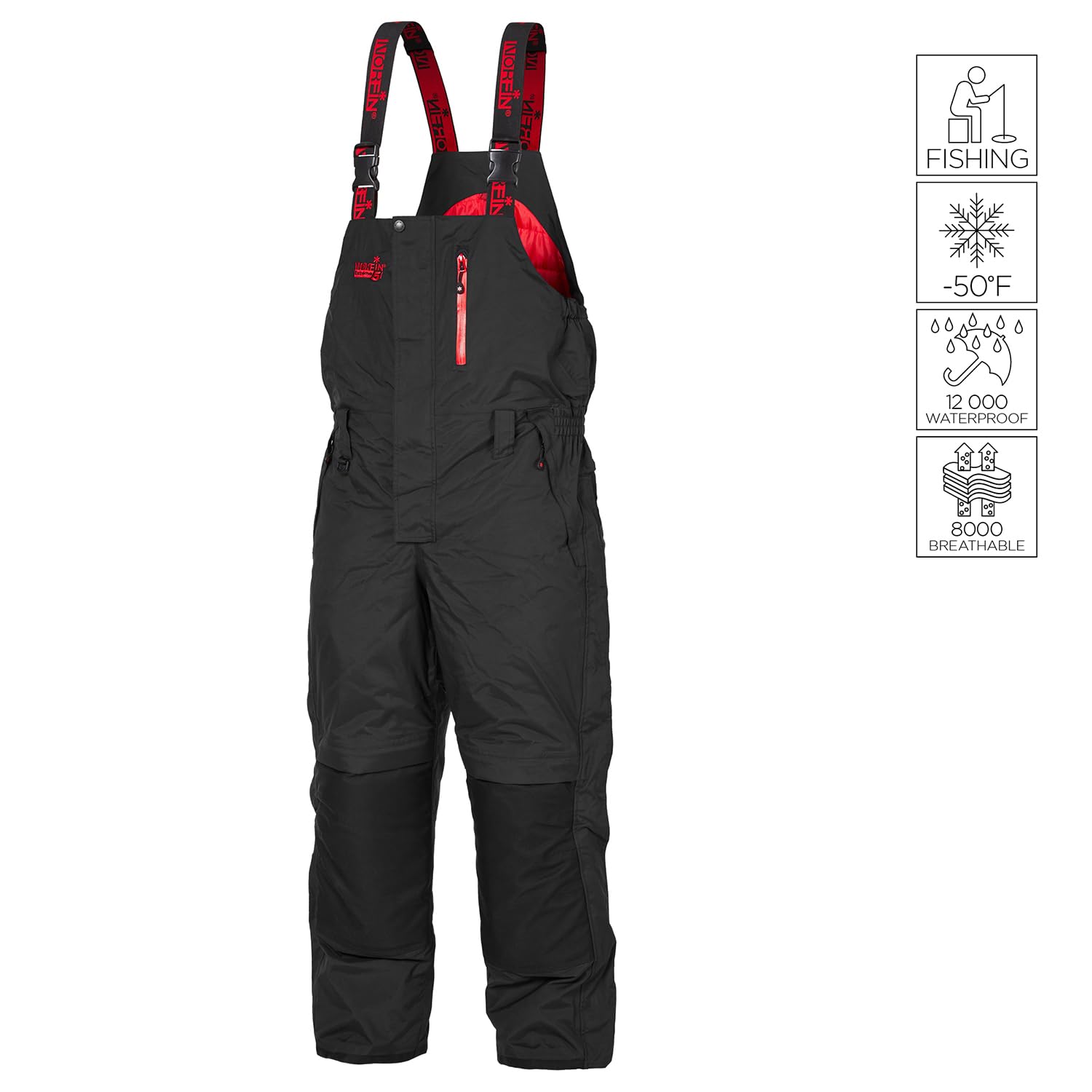 NORFIN Extreme 5 Bibs - Waterproof Insulated Fishing Pants for Men & Women | Windproof, Breathable HOLLOFIL Technology | Perfect for Ice Fishing, Hunting & Outdoor Winter Activities