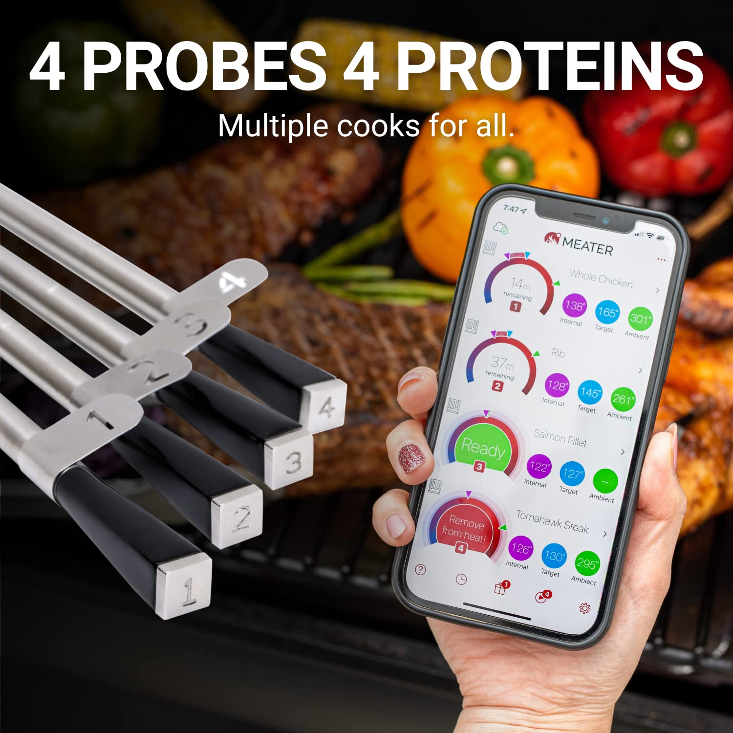 MEATER Block & BBQ Mitts Bundle - Premium WiFi Smart Meat Thermometer with Heat Resistant Gloves | Bluetooth to WiFi Range Extender | Perfect for Grilling, BBQ, Smoking, Rotisserie & Oven Cooking | Indoor & Outdoor Kitchen Use