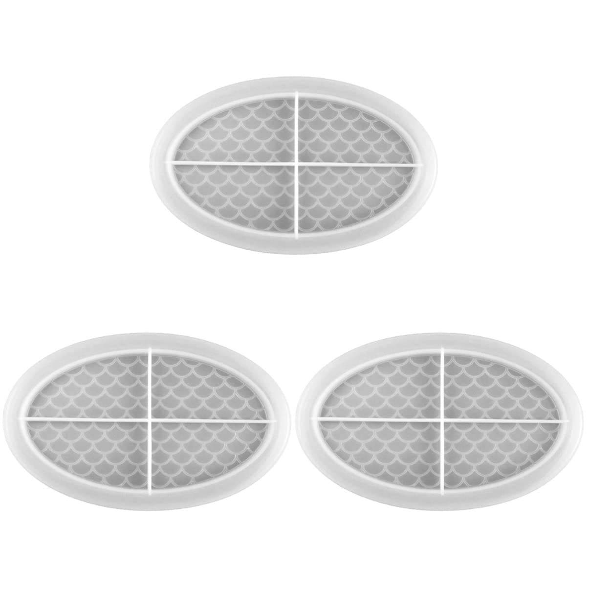 EXCEART 3-Pack Oval Silicone Resin Molds for Jewelry Plates, Coasters & Trays - DIY Epoxy Craft Molds for Home Decor, Gifts & Bathroom Organizers