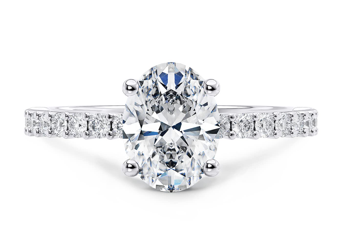 1.0/2.0/3.0 CT Oval Moissanite Engagement Ring for Women - 18K Gold Plated Silver, White Gold, Rose Gold & Yellow Gold Options with Free Engraving - Perfect for Proposals, Anniversaries & Wedding Bands