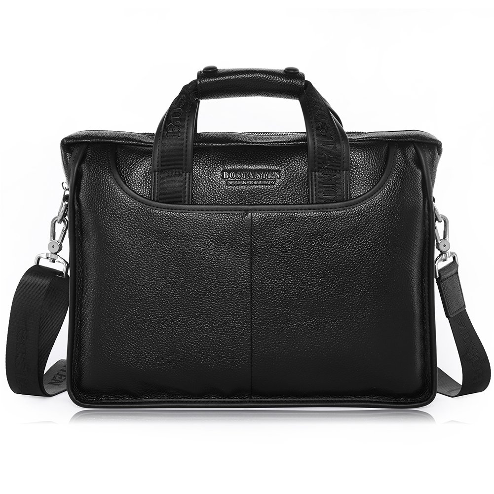 Premium Genuine Leather Briefcase for Men - BOSTANTEN Business Messenger Bag - Durable Laptop Bag for Office, Work & Travel