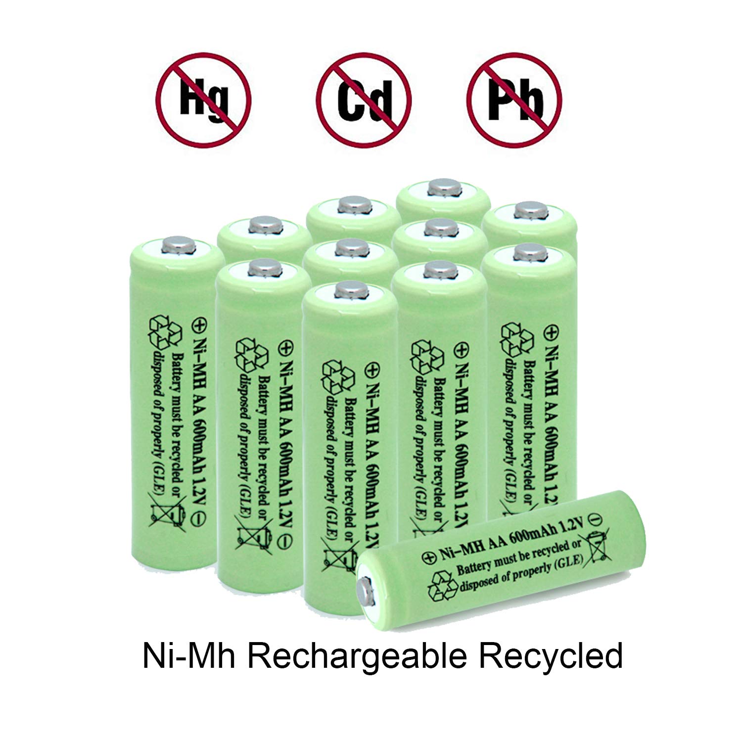 QBLPOWER AA Solar Light Batteries - 12 Pack 600mAh 1.2V NiMH Rechargeable Double A Batteries for Outdoor Solar Lights, Garden Decor, Lawn Landscaping & Remote Controls - Perfect for Solar Pathway Lights, Landscape Lighting & Wireless Devices