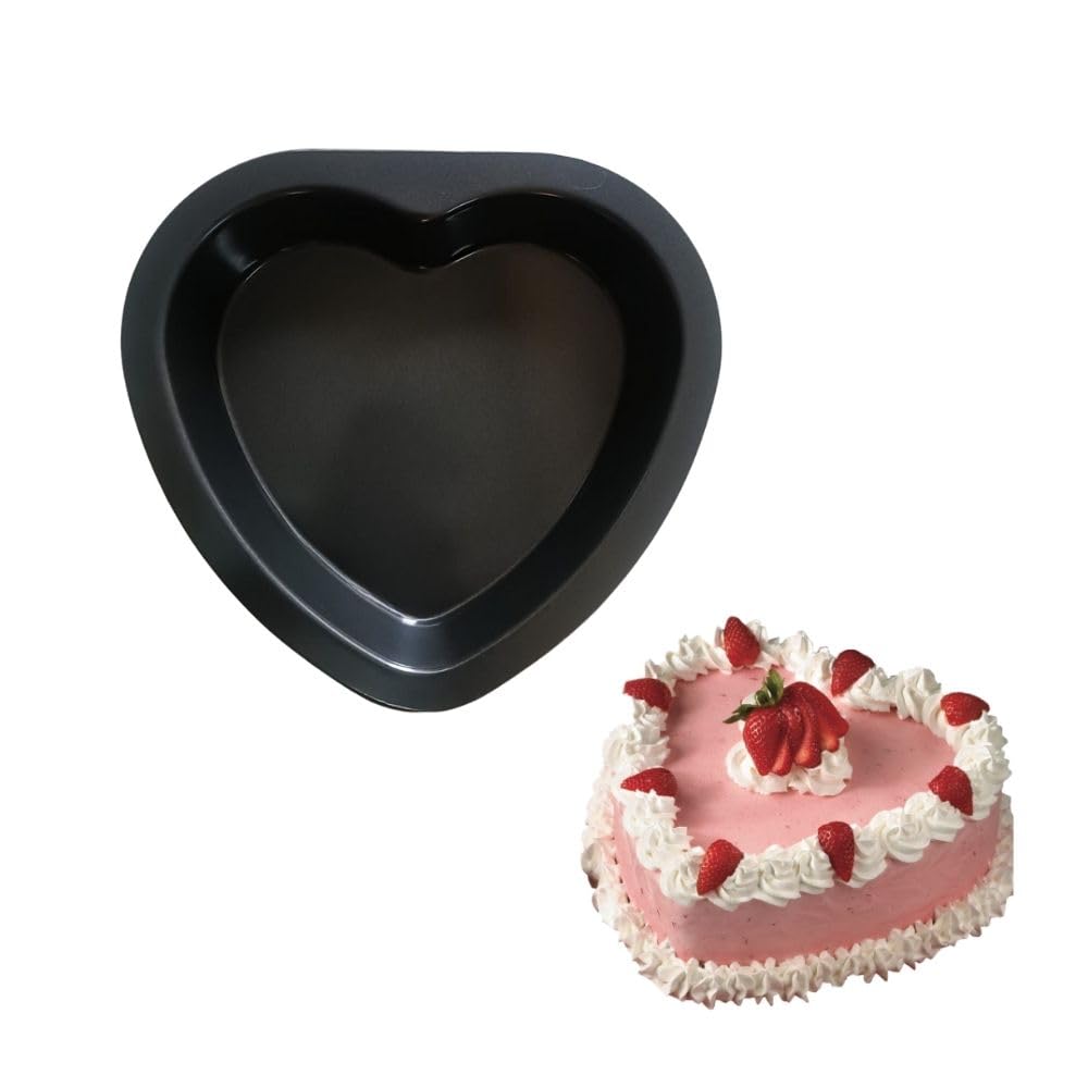 Casa Azul 9-Inch Heart Cake Pan - Non-Stick Carbon Steel Bakeware for Baking Cakes, Bread, Pizza & Cookies - Deep Dish Ovenware Mold - Perfect for Valentine's Day, Anniversaries & Romantic Baking