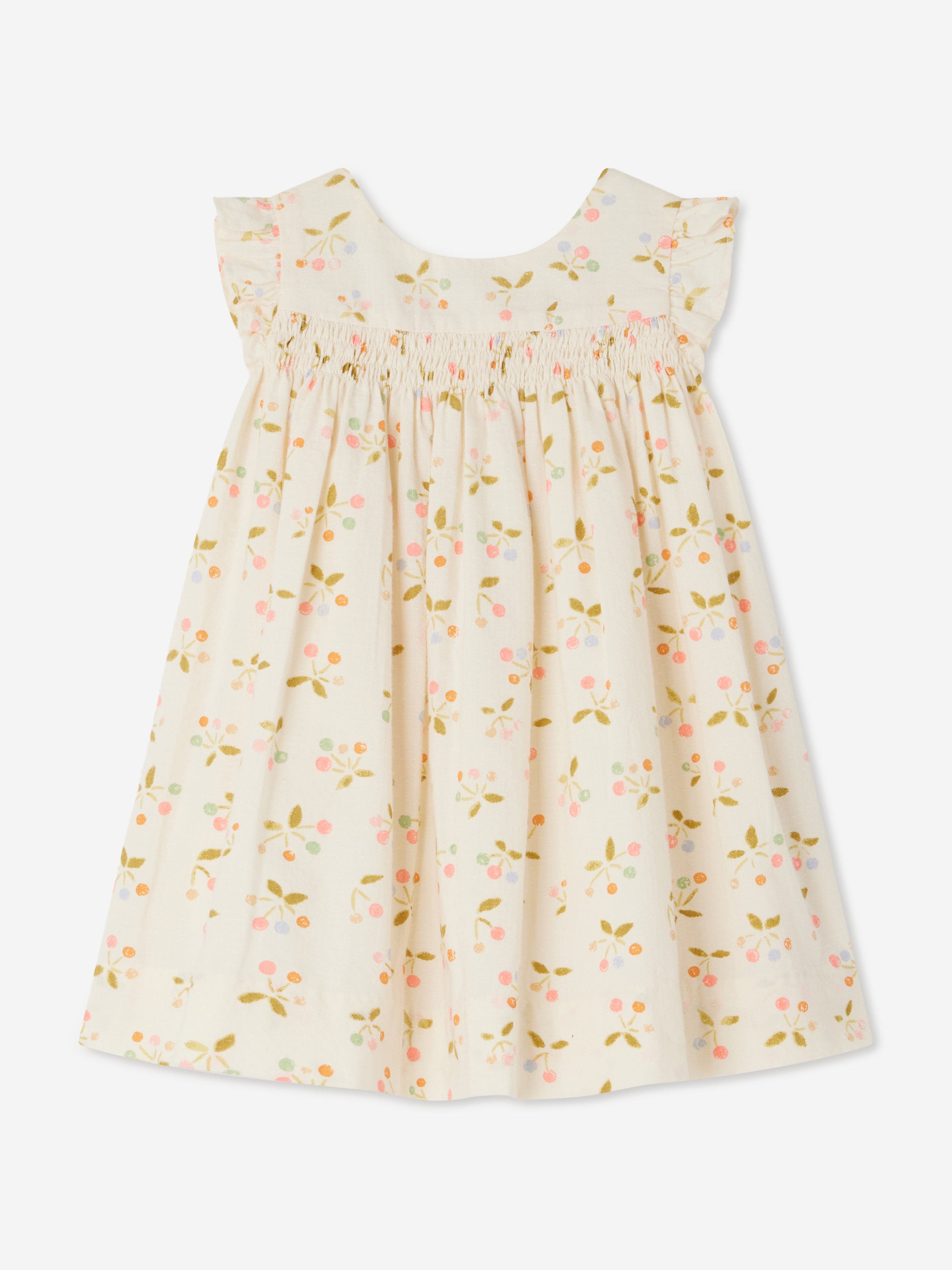 Baby Girls Ivory Cotton Dress - Soft & Comfortable for Parties, Photos & Everyday Wear