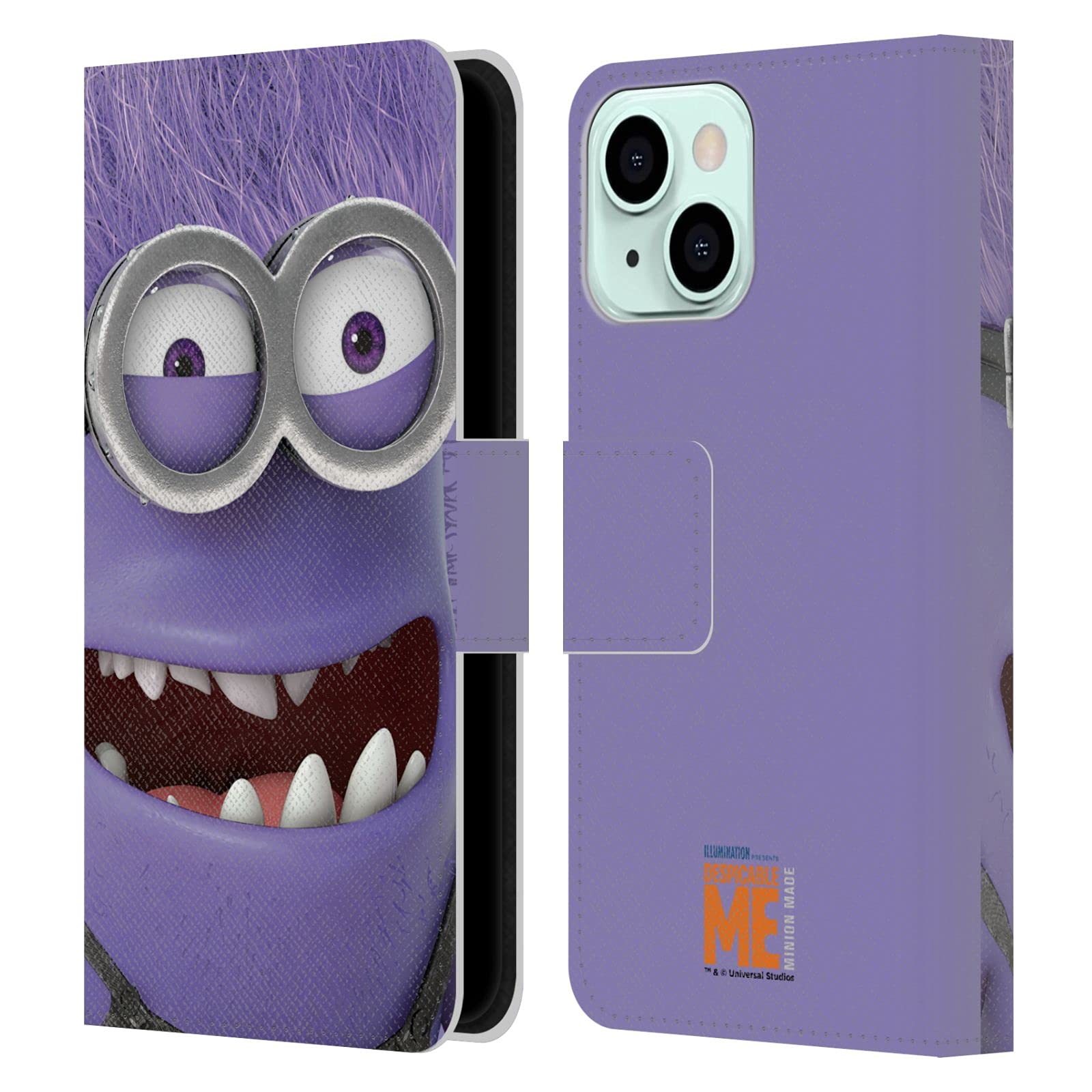 Head Case Designs Officially Licensed Despicable Me Evil Minions Leather Book Wallet Case for Apple iPhone 13 Mini - Perfect for Work, Travel & Daily Protection