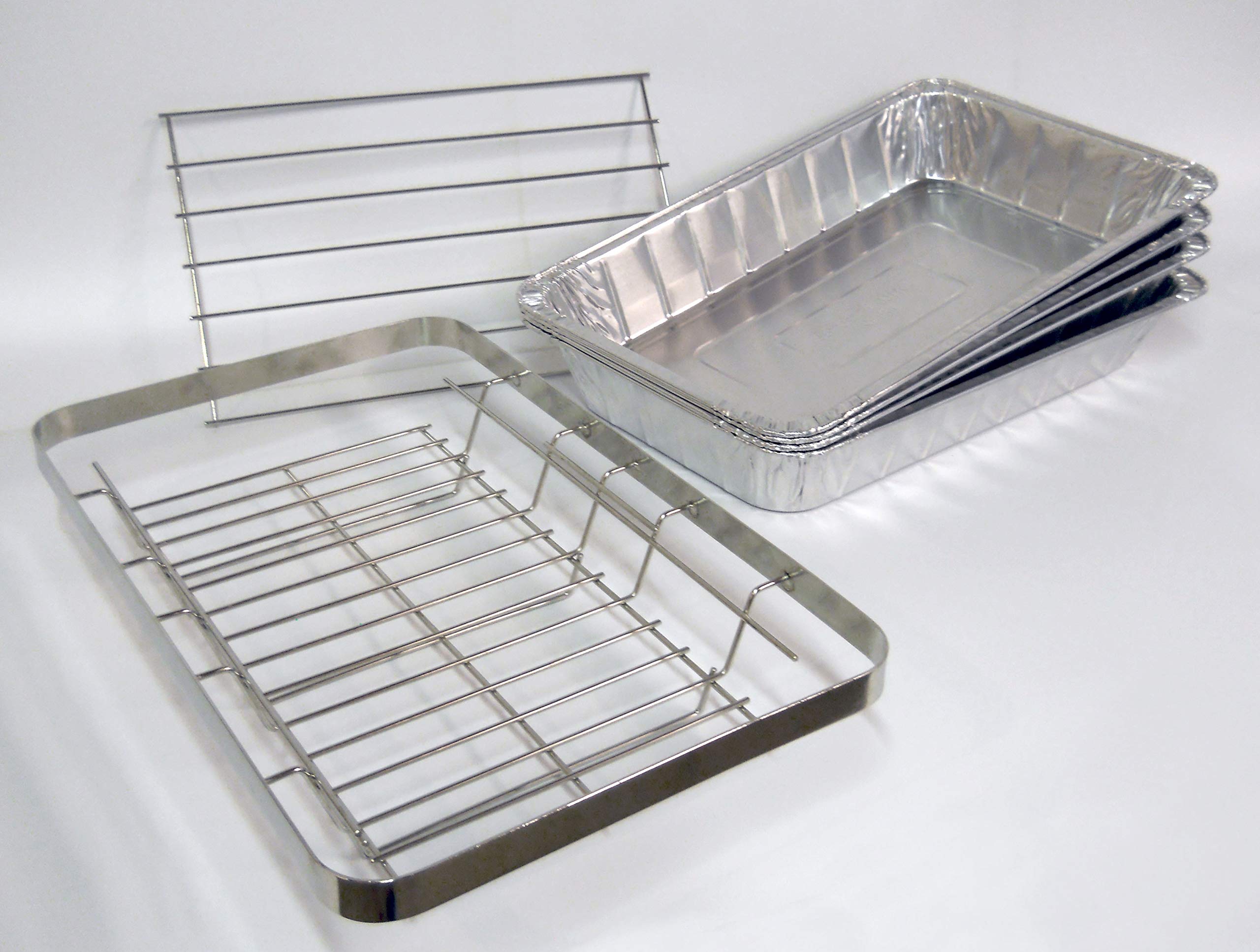 Premium Stainless Steel BBQ Rib Rack for Smoker or Grill - Holds 6 Racks of Ribs - Heavy Duty Silver Meat Rack for Backyard Grilling, Smoking, and Outdoor Cooking
