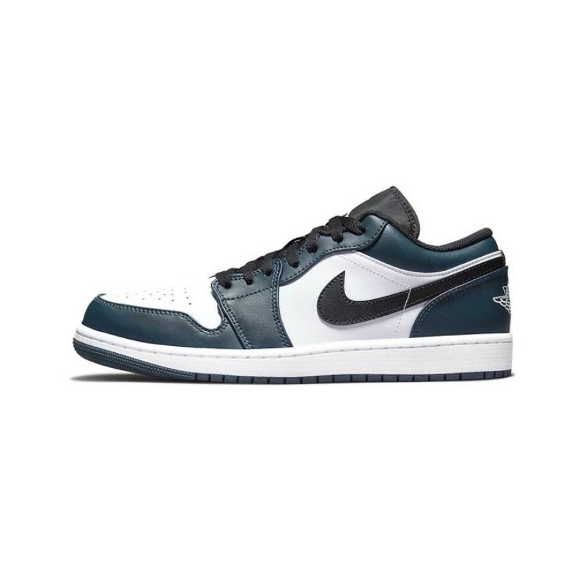 Air Jordan 1 Low GS Sneakers - Dark Teal, Armory Blue & White Basketball Shoes for Girls | Perfect for School, Sports & Casual Wear