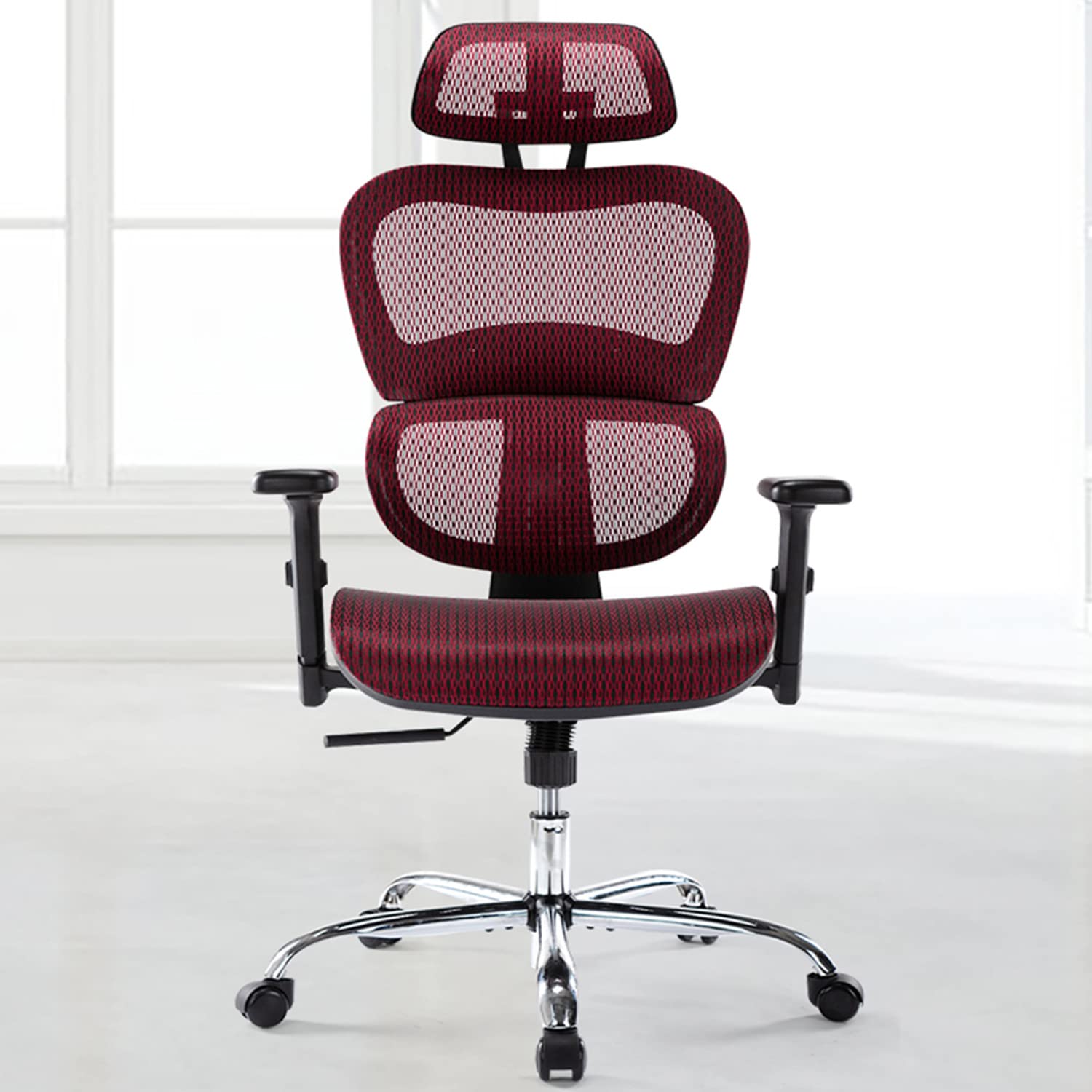 Ergonomic Office Chair - High Back Executive Desk Chair with Lumbar Support & Headrest | 3D Adjustable Armrests | Breathable Mesh Back | Modern Design for Home & Office Workspace | Perfect for Long Hours Sitting, Gaming & Remote Work