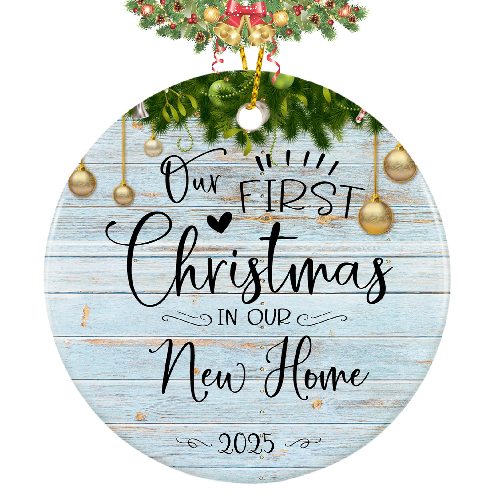 2025 First Christmas in Our New Home Ornament - Personalized Housewarming Gift for New Homeowners - Perfect for Christmas Tree Decor & New Home Celebration