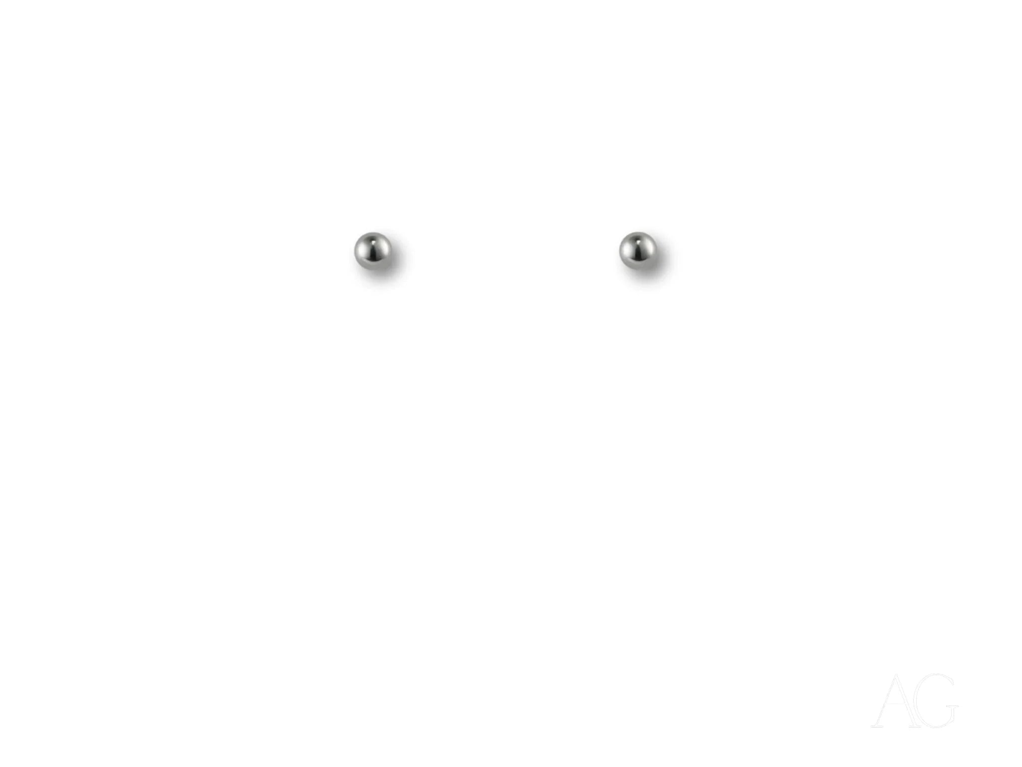 18K White Gold 3mm Ball Stud Earrings for Kids - Hypoallergenic, Classic & Durable Jewelry - Perfect for Birthdays, First Piercing & Special Occasions