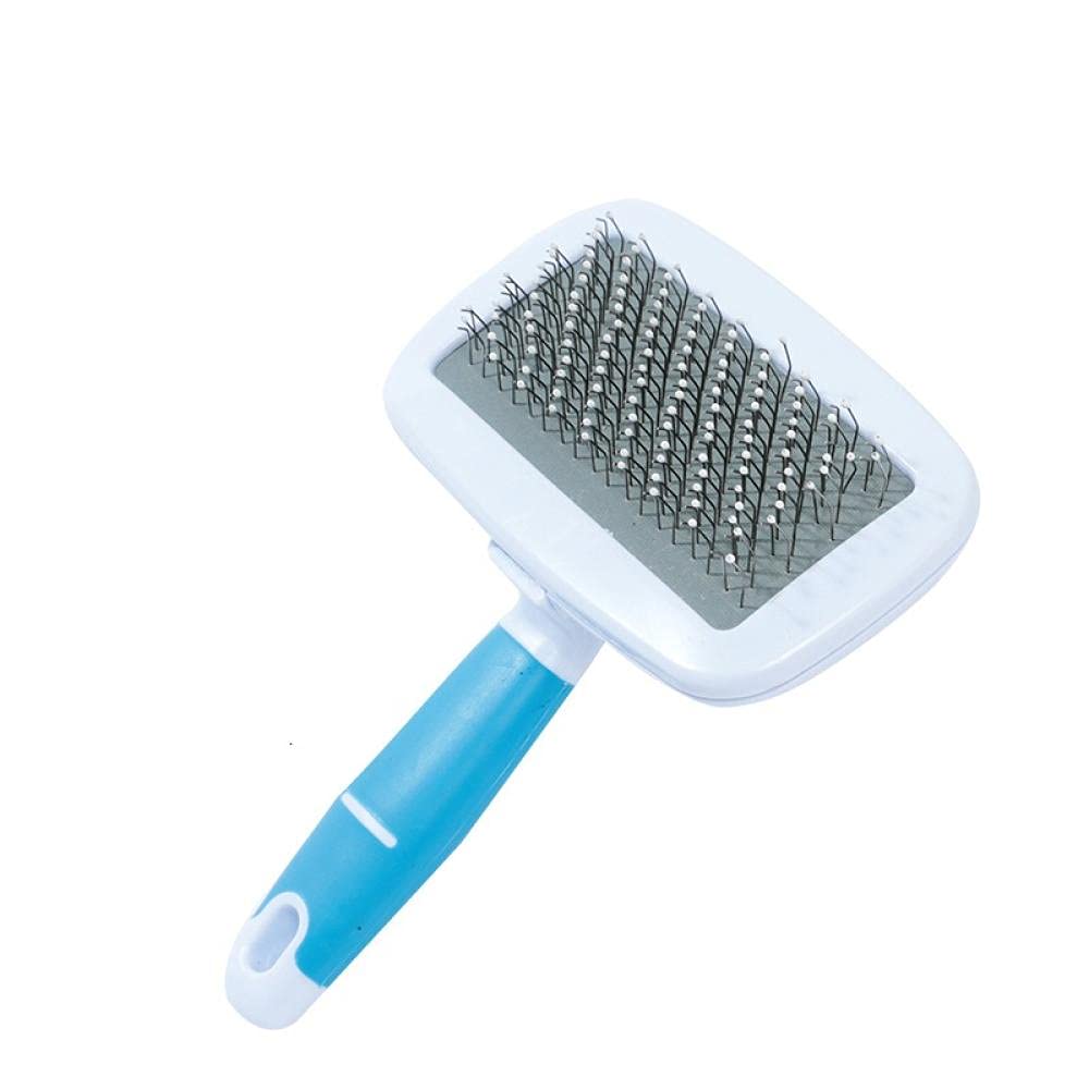 Premium Dog & Cat Grooming Brush - Dual-Sided Pet Hair Removal Comb for Shedding Control, Detangling & Massage - Blue Pet Grooming Supplies for Dogs & Cats - Perfect for Home Grooming, Shedding Season & Professional Pet Care