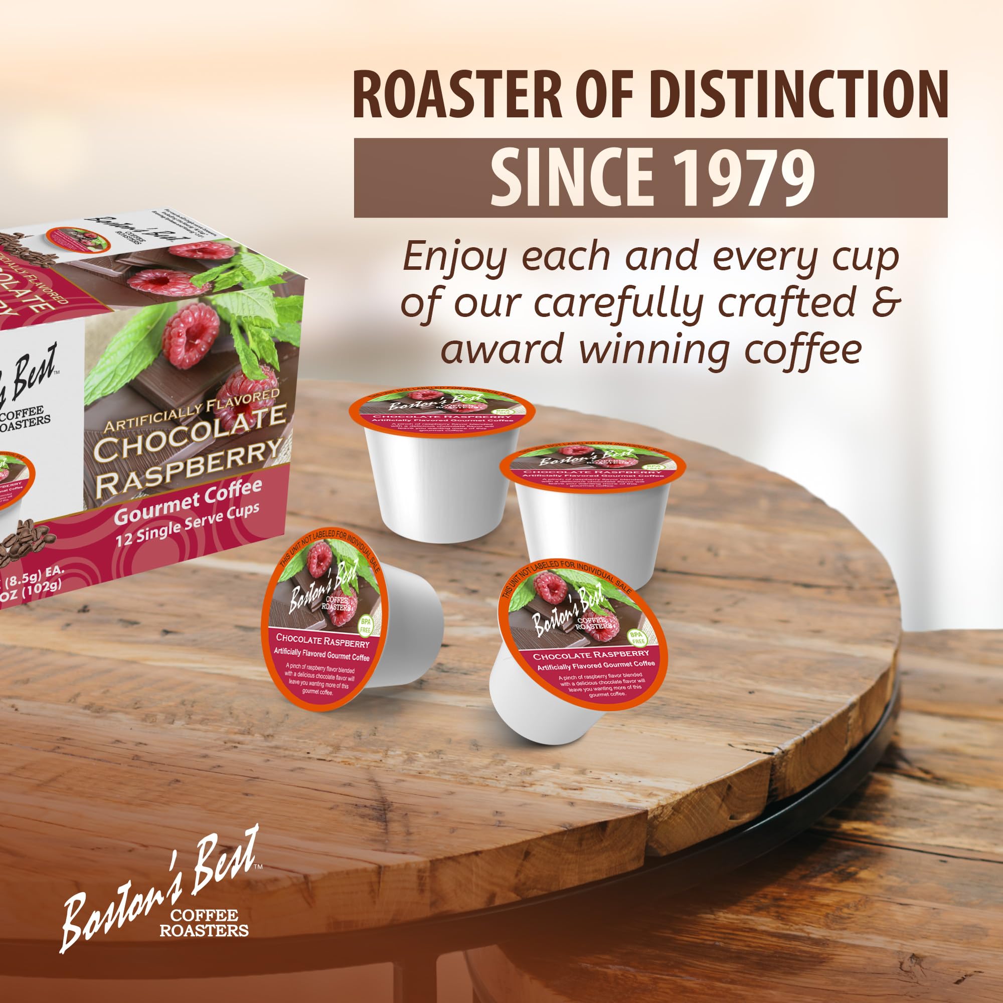 Boston’s Best Chocolate Raspberry Flavored Medium Roast Gourmet Coffee Pods - 12 Single Serve K-Cups for Keurig Brewers | Perfect for Office, Home & Morning Coffee Break