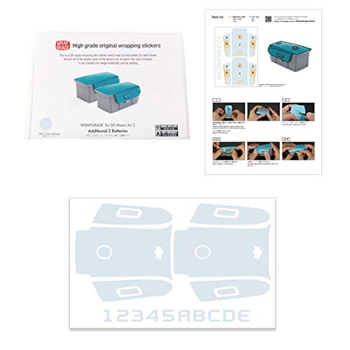 Wrapgrade DJI Mavic Air 2 & Air 2S Compatible Skin - Caribbean Blue with 2 Batteries | Drone Protection Cover for Outdoor Aerial Photography & Travel