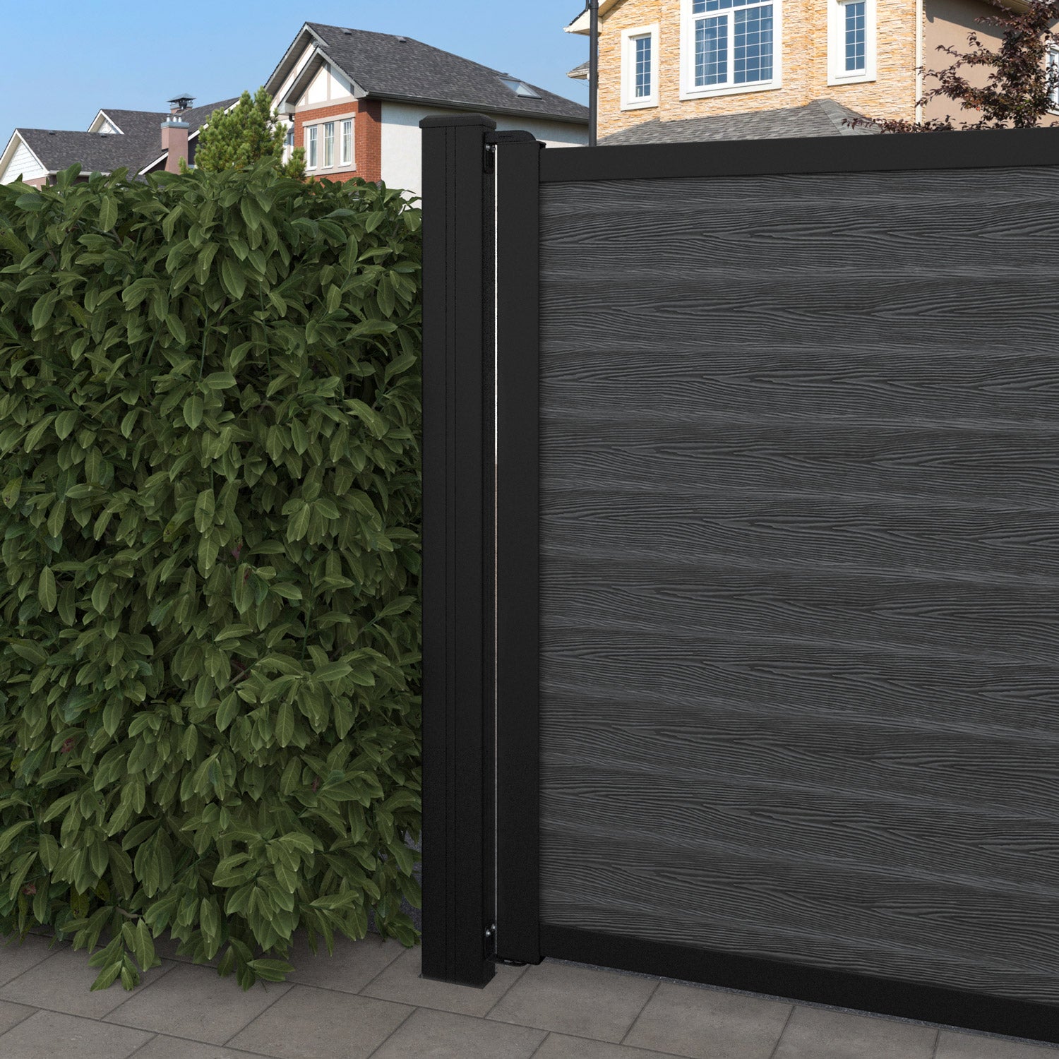 Classic Feather Straight Top Driveway Gate - Dark Grey | Durable & Stylish | Perfect for Home, Garden & Commercial Entrance Security