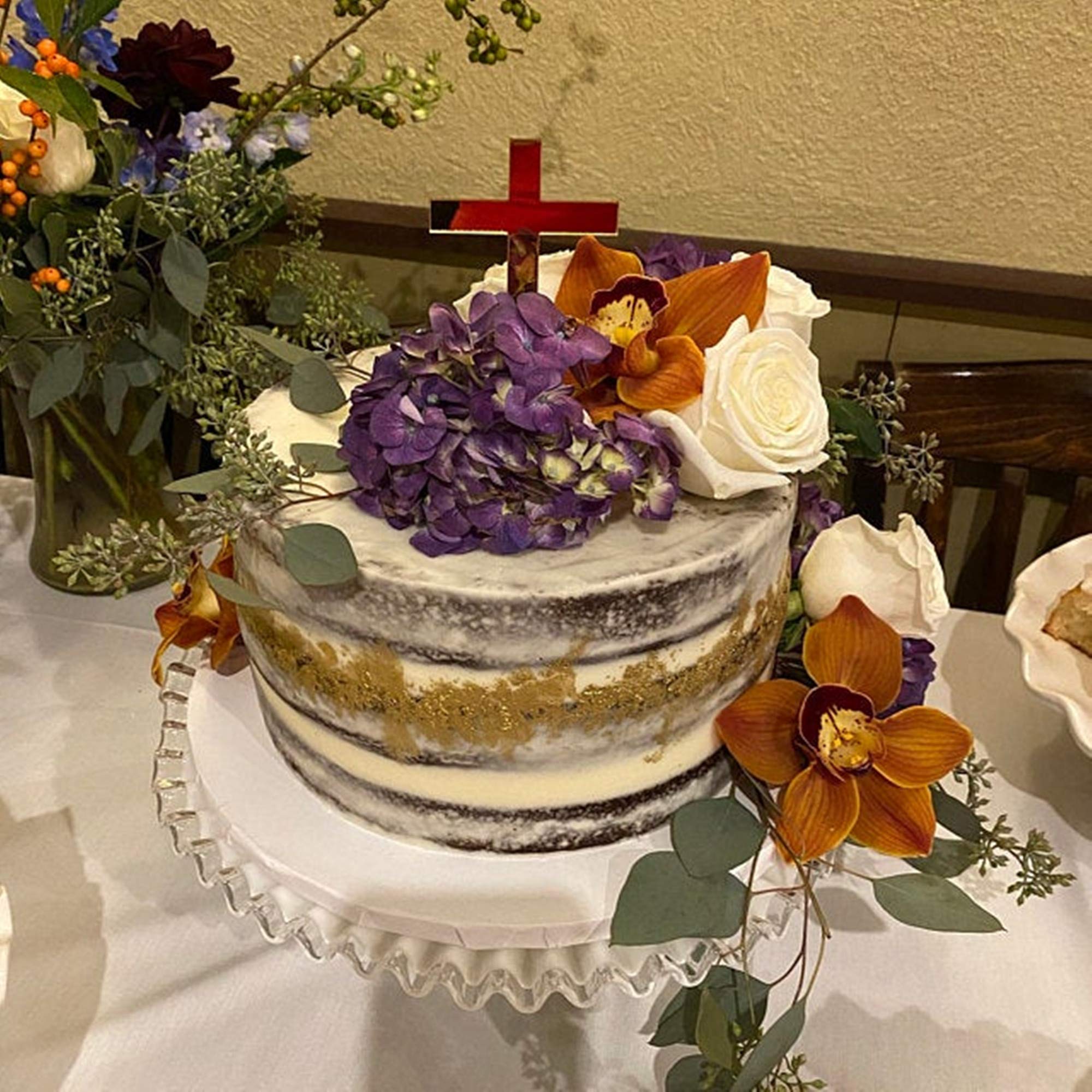 Acrylic Cross Cake Topper for Baptism & Religious Celebrations - 8 Inch Rainbow Cake Decoration for Weddings, Christenings & Easter Desserts