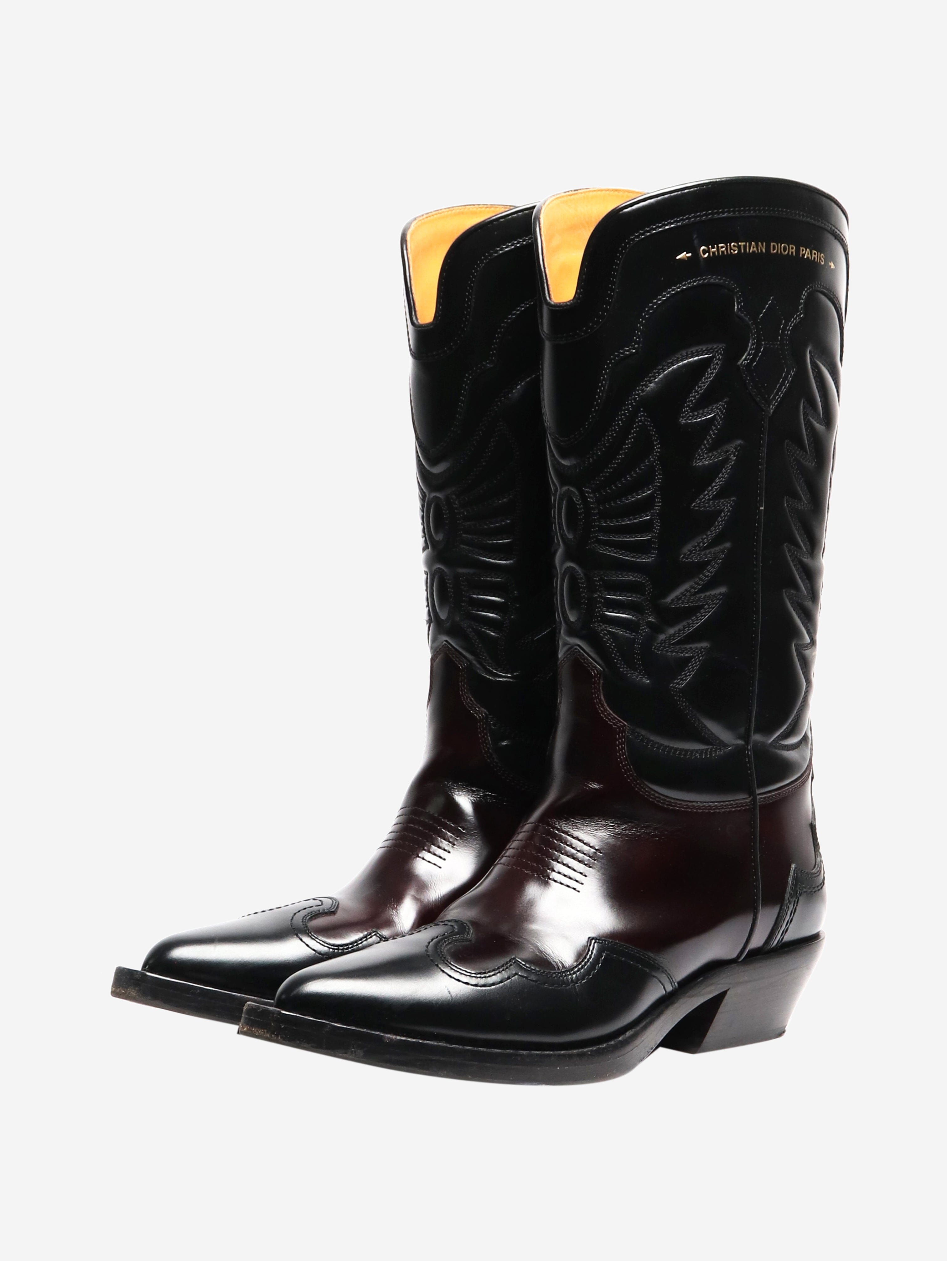 Black Western Boots for Women - Size EU 39 (US 7) | Cowgirl Boots, Country Style Ankle Boots for Riding, Dancing & Fashion Outfits