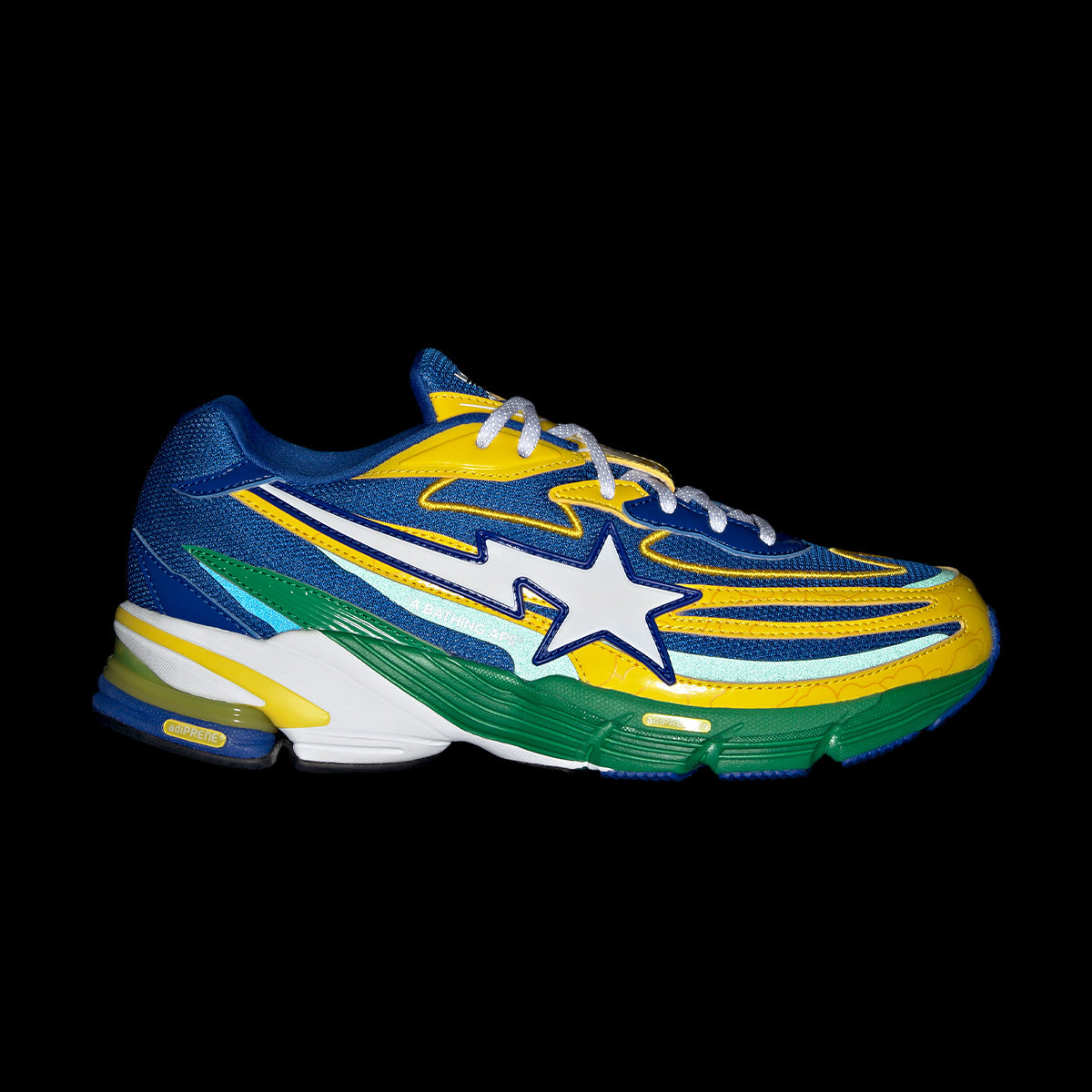 Bape Orketro Sneakers - Yellow, Blue & Green Colorway | Stylish Streetwear Shoes for Men & Women | Perfect for Casual Wear, Urban Fashion & Sneaker Collection