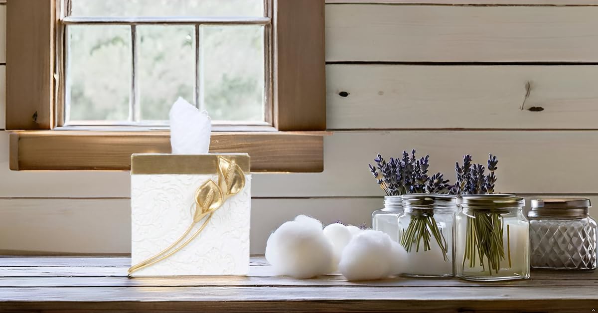 Modern Square Tissue Box Cover Holder - Stylish Bathroom Vanity & Countertop Decor, Unique Design for Bedroom, Living Room & Bathroom Accessories - Perfect for Home, Office & Hotel Decor