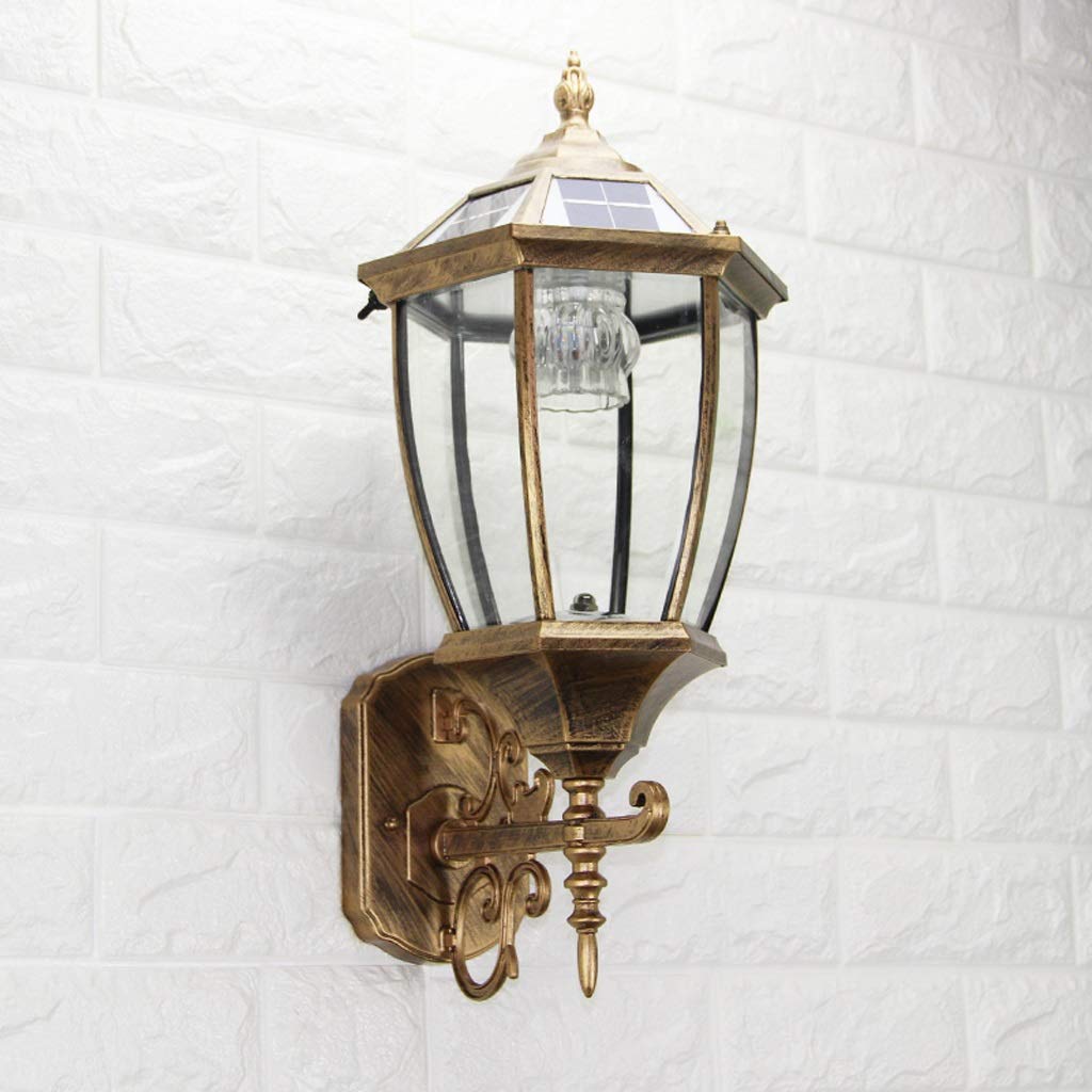 Dusk-to-Dawn Solar Powered Outdoor Wall Lights - Waterproof Bronze Wall Lamp for Home, Porch, Garden & Patio - Perfect for Pathway Lighting & Backyard Security