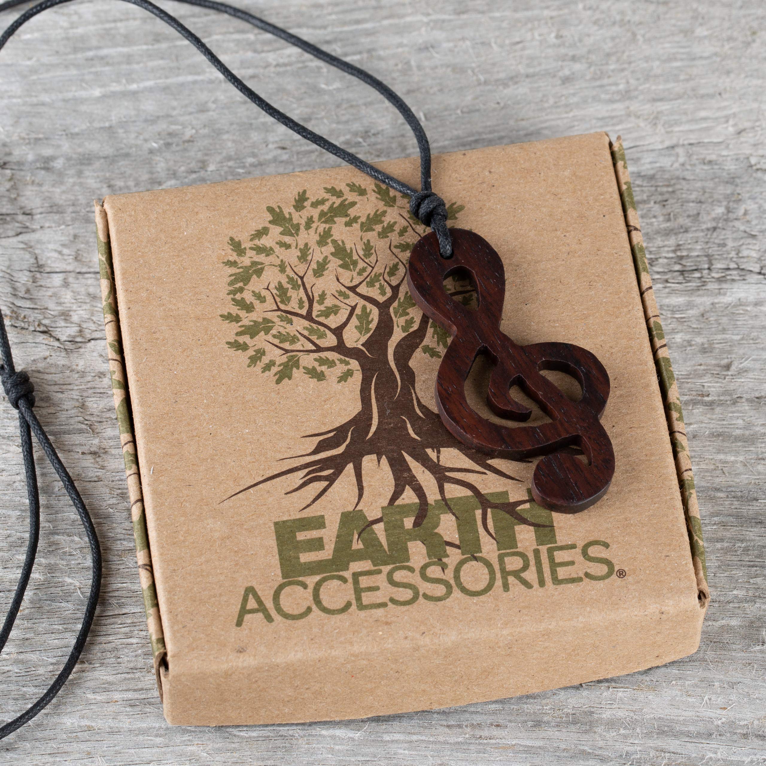 Organic Wood Music Note Necklace for Women - Handmade Treble Clef Pendant, Musical Jewelry Gift for Musicians, Music Teachers & Music Lovers | Perfect for Concerts, Performances & Special Occasions