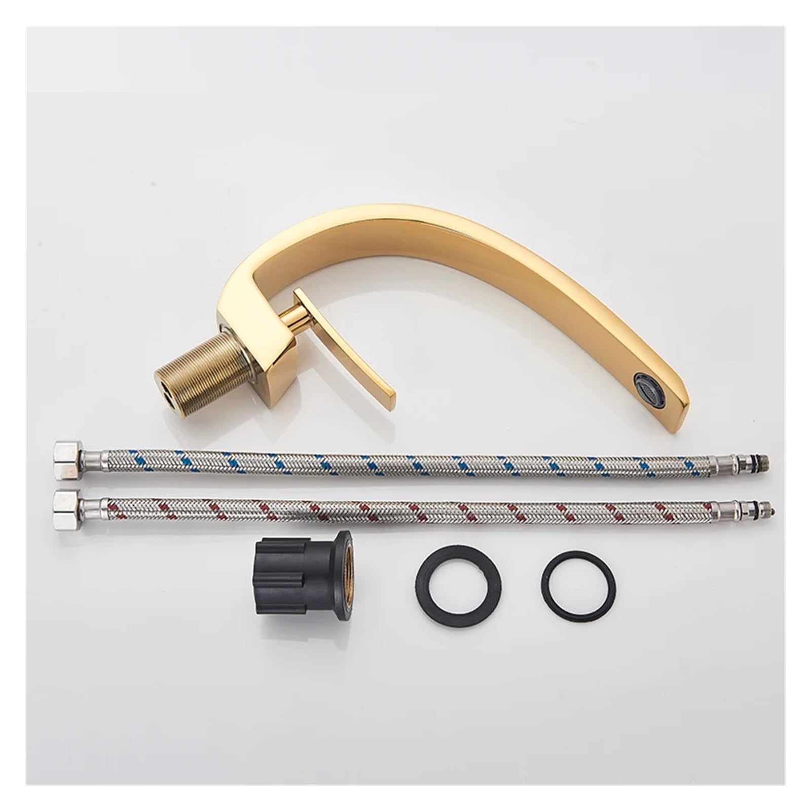 GAIWUSI Single Handle Deck Mount Bathroom Faucet - Polished Gold Finish, Hot and Cold Water Mixer Tap for Vanity Sink - Chrome Plated, Durable & Stylish - Perfect for Modern Bathrooms and Powder Rooms