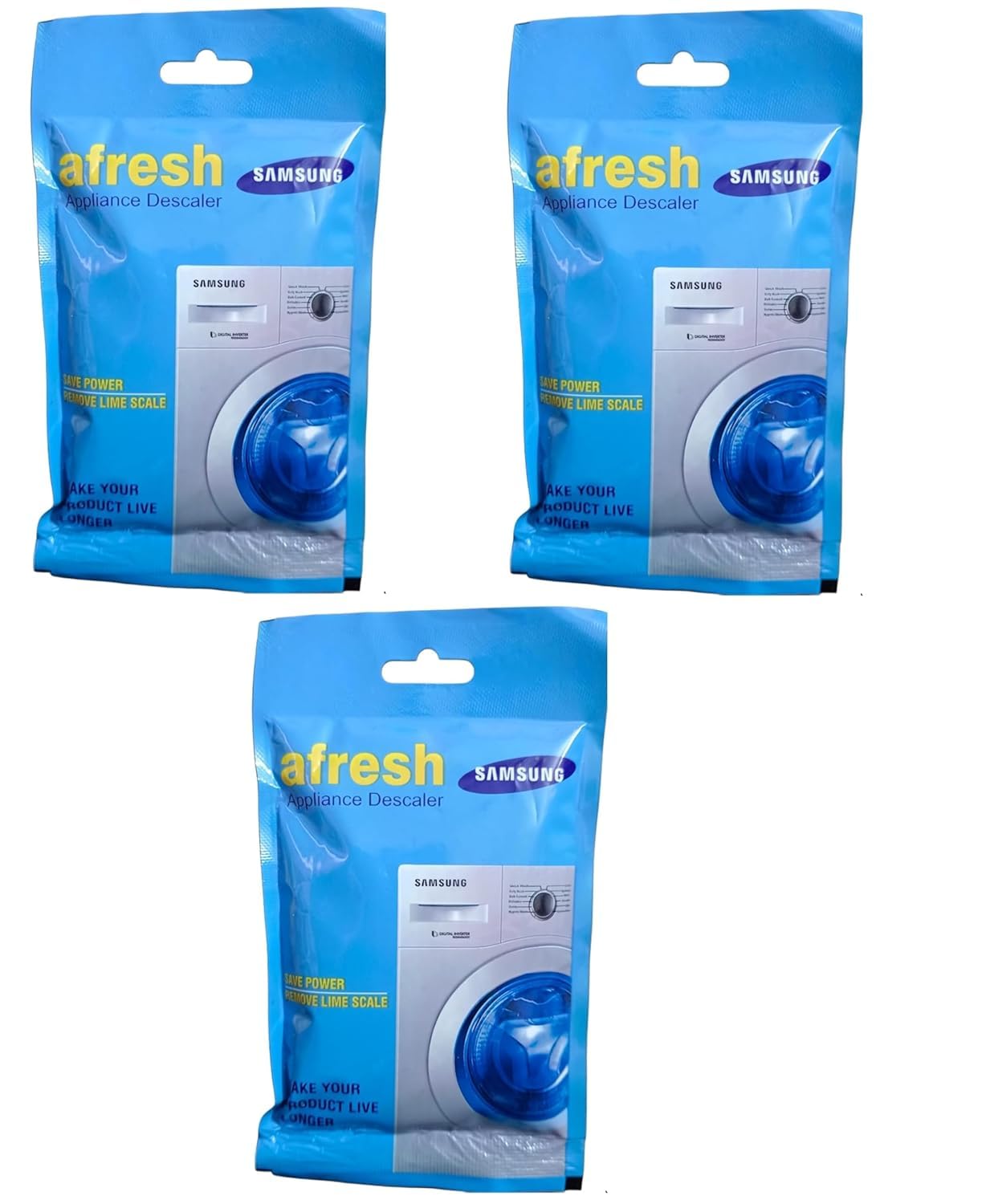 ALOKAH Samsung Washing Machine Cleaner Powder - Descaling & Drum Cleaning for Top & Front Load Washers - Scale Remover & Odor Eliminator (100g x 3 Pack) - Perfect for Deep Cleaning & Maintenance of Samsung Washing Machines