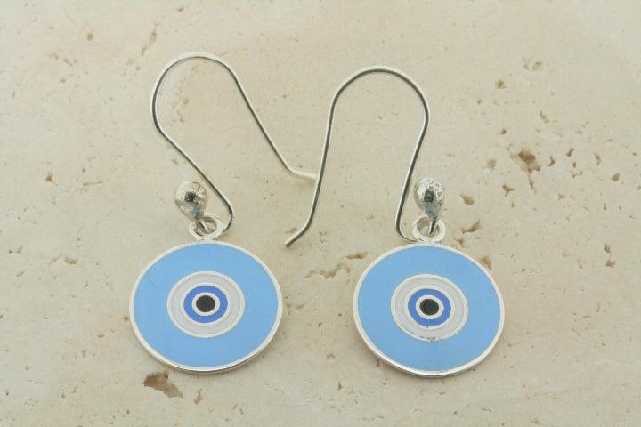 Blue Circle Eye Drop Earrings - Trendy Dangle Drop Earrings for Women - Perfect for Parties, Weddings & Everyday Wear