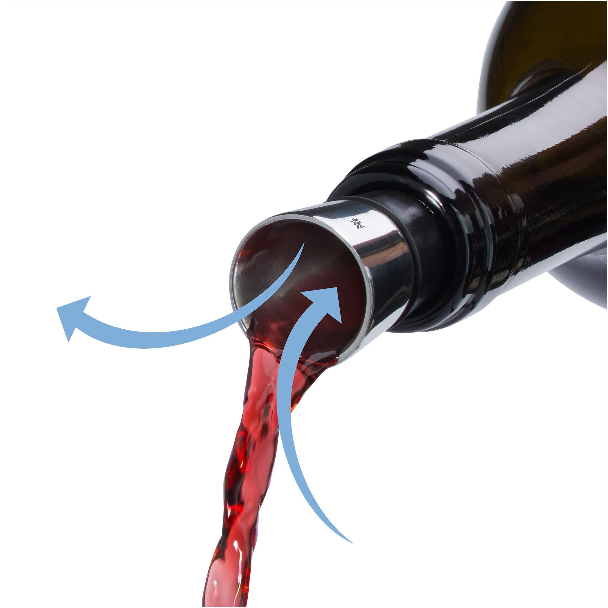 WMF Wine Pourer & Stopper - Premium Stainless Steel Wine Accessory for Smooth Pouring & Freshness Preservation - Perfect for Red Wine, White Wine & Champagne - Ideal for Home Bars, Restaurants & Gifts