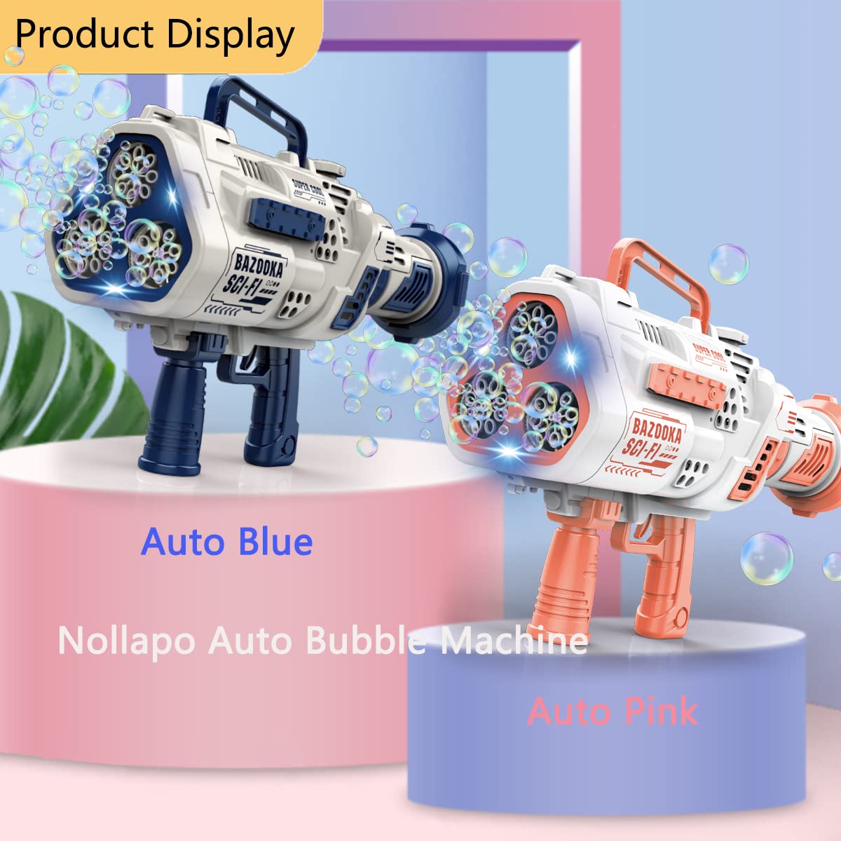 Automatic Bubble Blaster Gun for Kids - 24 Hole LED Bubble Maker Machine, Summer Outdoor Toys & Birthday Party Favors | Fun for Backyard Play, Park Adventures & Festive Celebrations