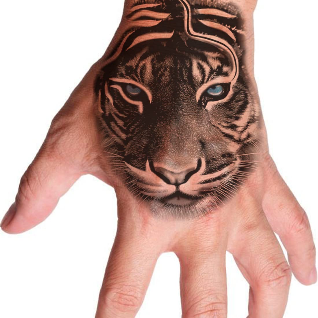 Realistic Tiger Design Waterproof Temporary Tattoos for Men & Women - Long Lasting Fake Body Art for Parties, Halloween & Costume Events