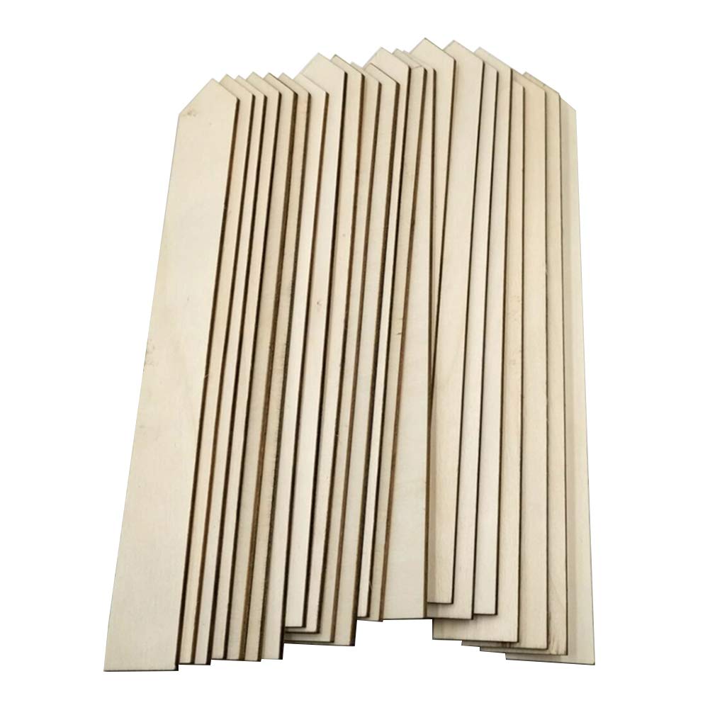 50 Pack Wooden Garden Labels with Long Strip Stakes - Durable Plant Markers for Herbs, Vegetables & Flowers - Perfect for Outdoor Gardening & Indoor Plant Identification