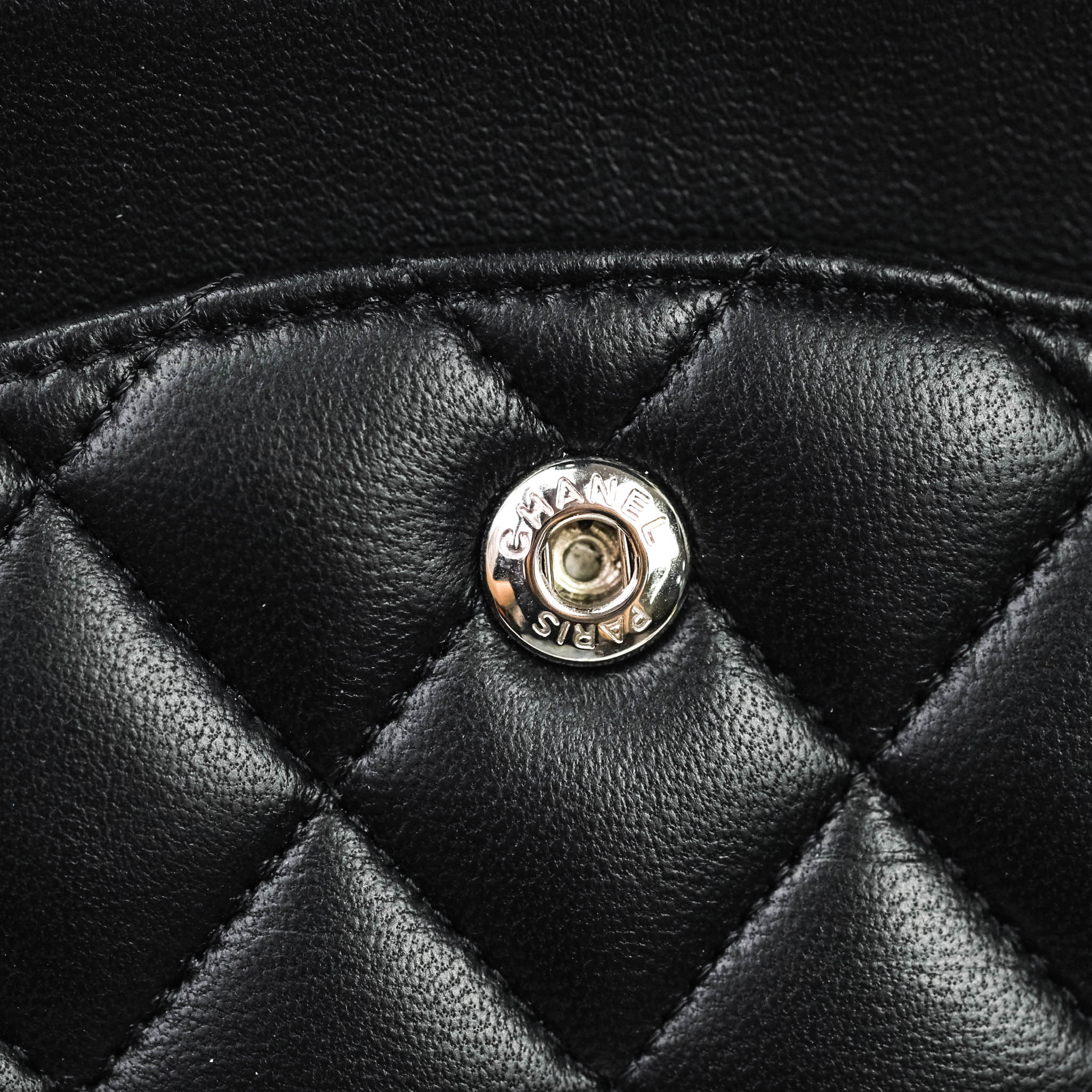 Chanel Classic M/L Medium Double Flap Bag Black Lambskin Silver Hardware - Luxury Designer Handbag for Women, Perfect for Work, Evening Events & Special Occasions