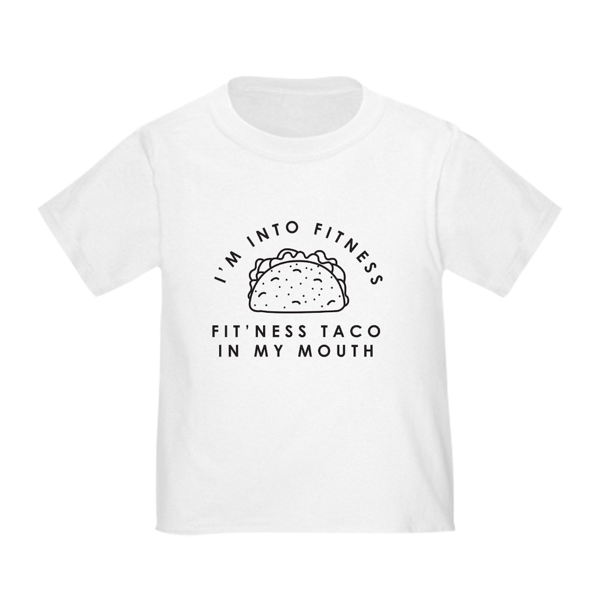 Fitness Taco in My Mouth Toddler T-Shirt - 100% Cotton Cute Graphic Tee for Toddlers | Perfect for Playdates, Gym & Casual Wear