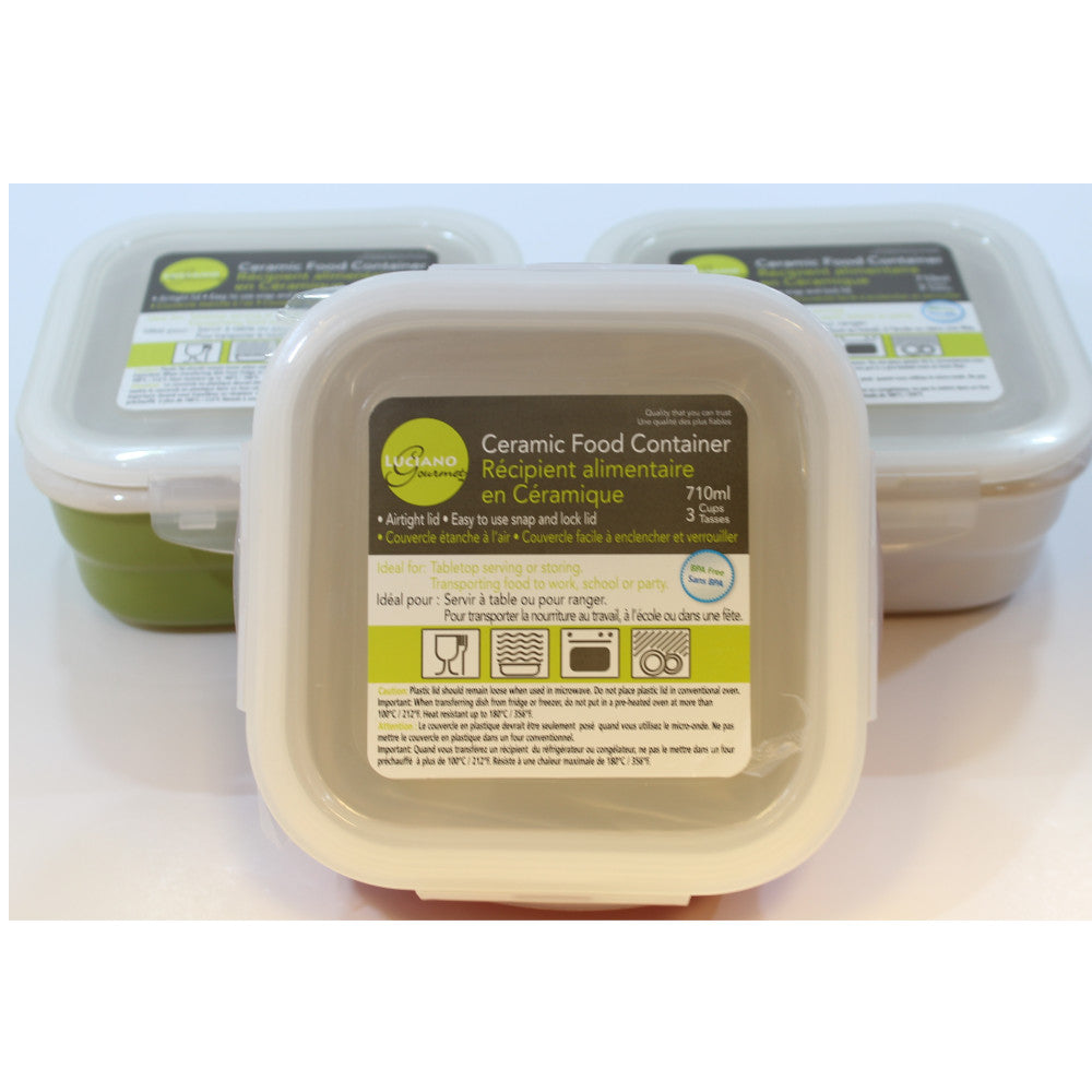 LUCIANO GOURMET Airtight Ceramic Food Storage Container with Lid - 70273 | Perfect for Kitchen Pantry Organization, Meal Prep & Leftovers Storage