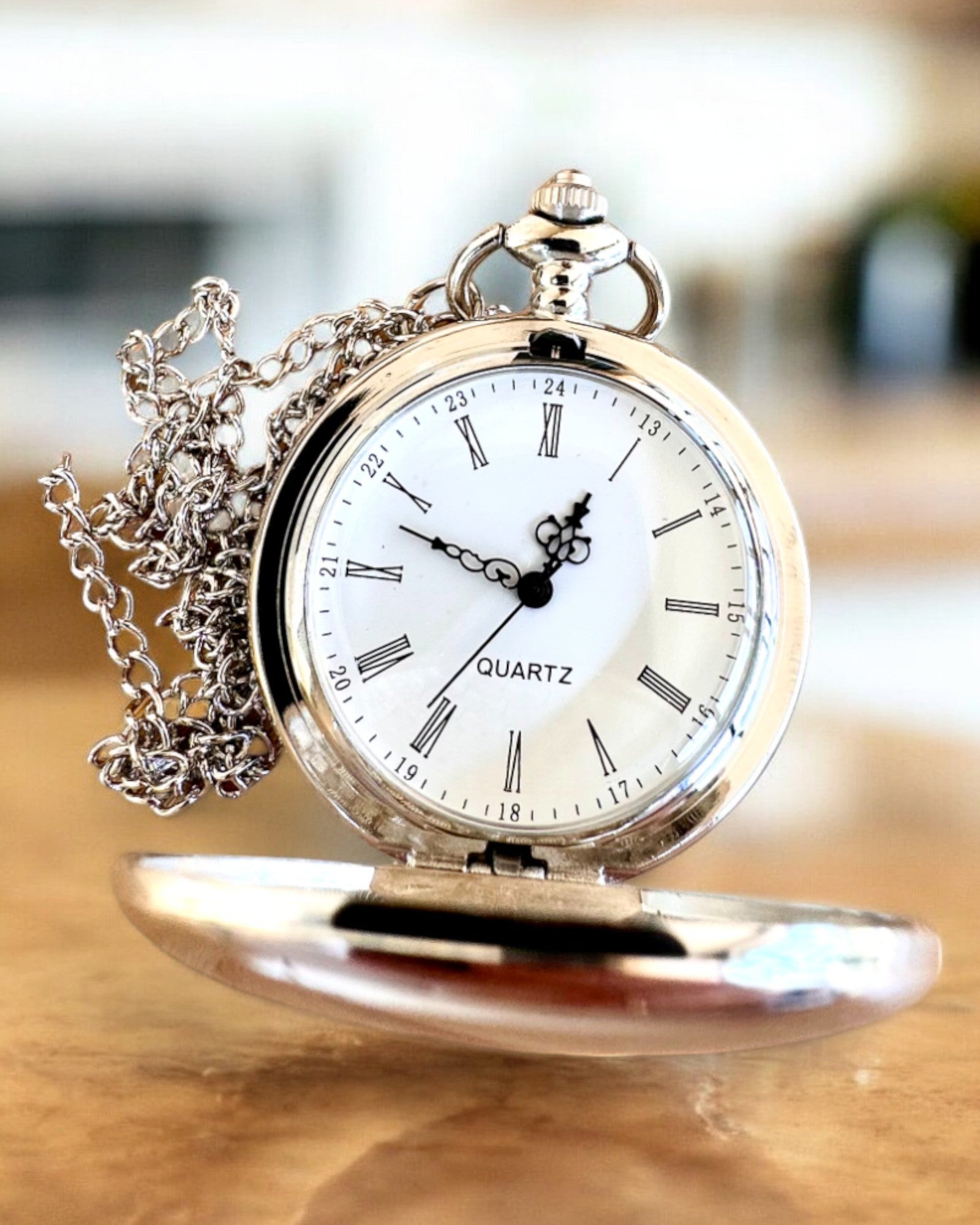 Vintage Silver Pocket Watch - Custom Engraved Classic Timepiece for Men & Women | Perfect Gift for Anniversaries, Weddings & Special Occasions