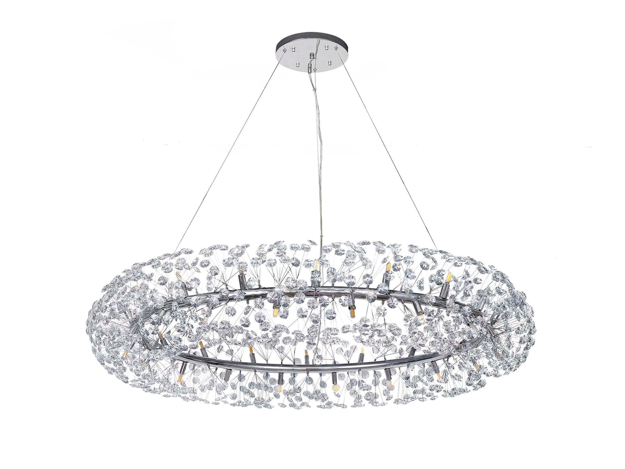 Bellagio Crystal Ceiling Light Fixture - 12/20/26/36 Light G9 Bulb - French Gold & Crystal or Chrome & Crystal - Elegant Dining Room & Living Room Lighting