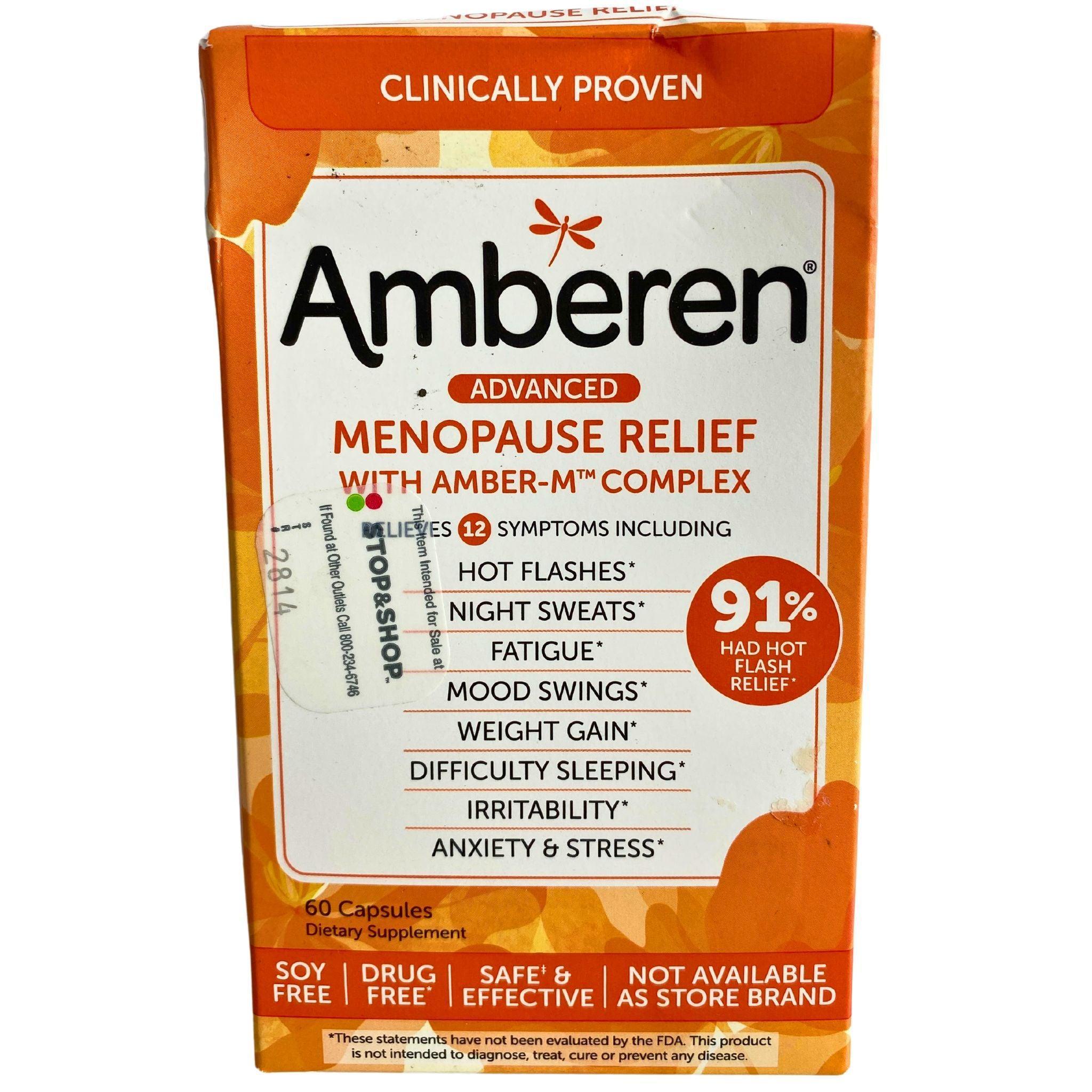 Amberen Advanced Menopause Relief Supplement with Amber M Complex - 20 Count - Hot Flash Relief & Hormone Balance Support for Women - Perfect for Night Sweats & Mood Swings During Perimenopause & Menopause