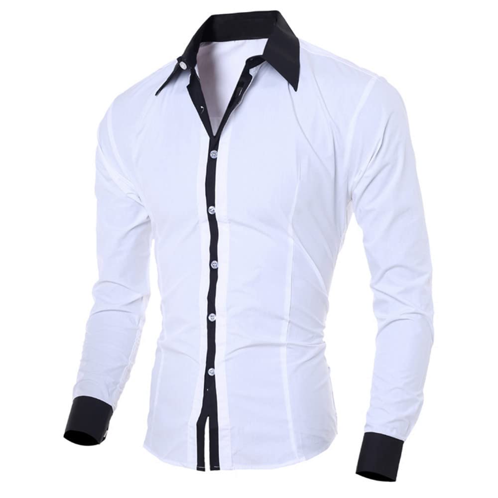 Slim Fit Men's Muscle Dress Shirt - Long Sleeve Casual Button Down Shirt for Business & Party Wear | Formal Office Attire & Night Out Fashion Top