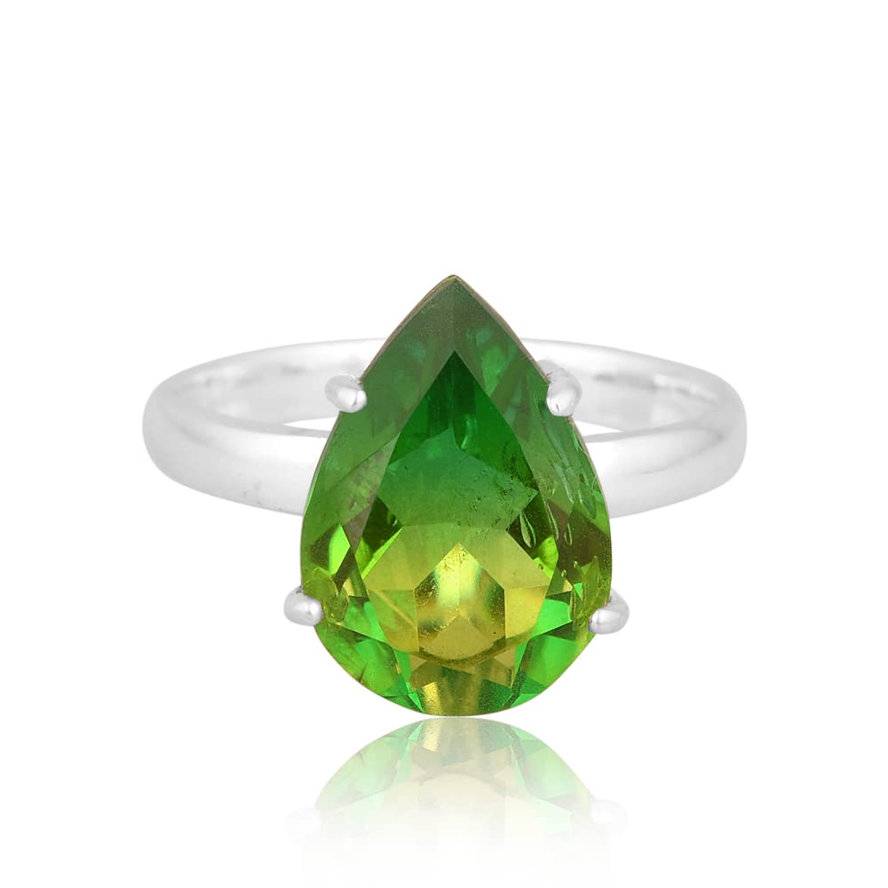 Bio Chrome Diopside Quartz Ring - Handcrafted Emerald Engagement Jewelry for Weddings & Parties