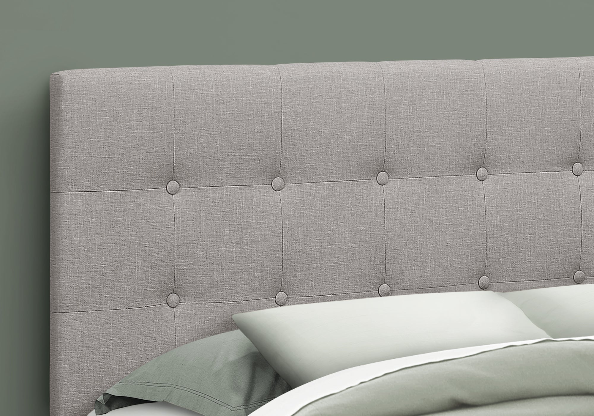 Queen Size Grey Linen Headboard Only - Modern Upholstered Bed Frame Headboard for Master Bedroom, Guest Room & Home Decor