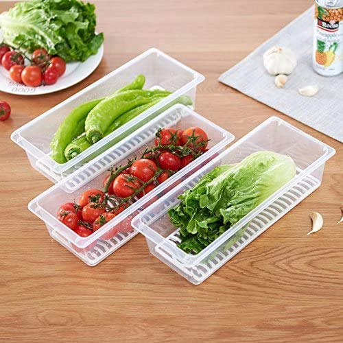 WEPTIX 1500ml Airtight Food Storage Container with Removable Drain Plate & Lid - Stackable BPA-Free Plastic Fridge & Freezer Organizer for Fish, Meat, Vegetables, Fruits | Perfect for Meal Prep, Leftovers & Fresh Food Preservation