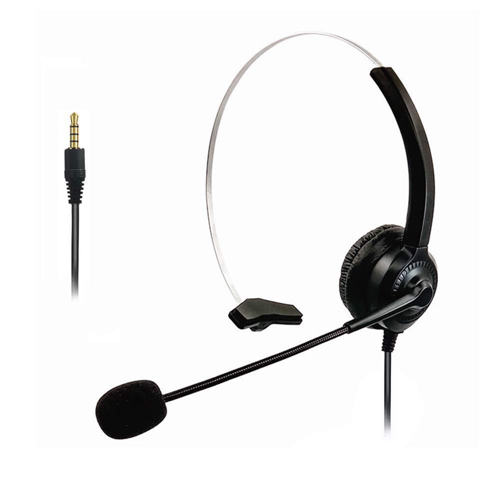 3.5mm Wired Headphones with Microphone for iPhone, Android, PC, Laptop, Tablet - Noise Cancelling for Clear Calls, Skype, Webinar, Office & Call Center Use - Comfortable for Long Work Hours