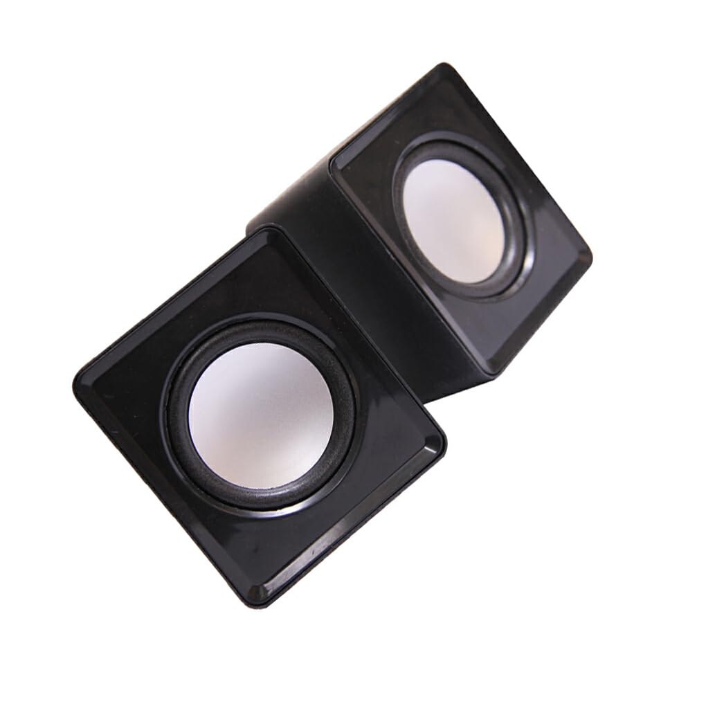 Nilioyul USB Computer Speakers with Subwoofer - Mini Plastic Universal Loudspeaker for Laptop & Desktop, Home Office PC Sound System (Black) | Perfect for Gaming, Music & Video Conferencing