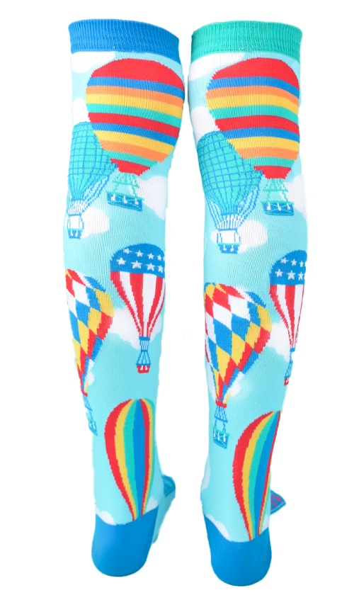 Madmia Air Balloons Socks - Fun Novelty Crew Socks for Women & Men - Perfect for Birthday Parties, Gifts, and Casual Wear