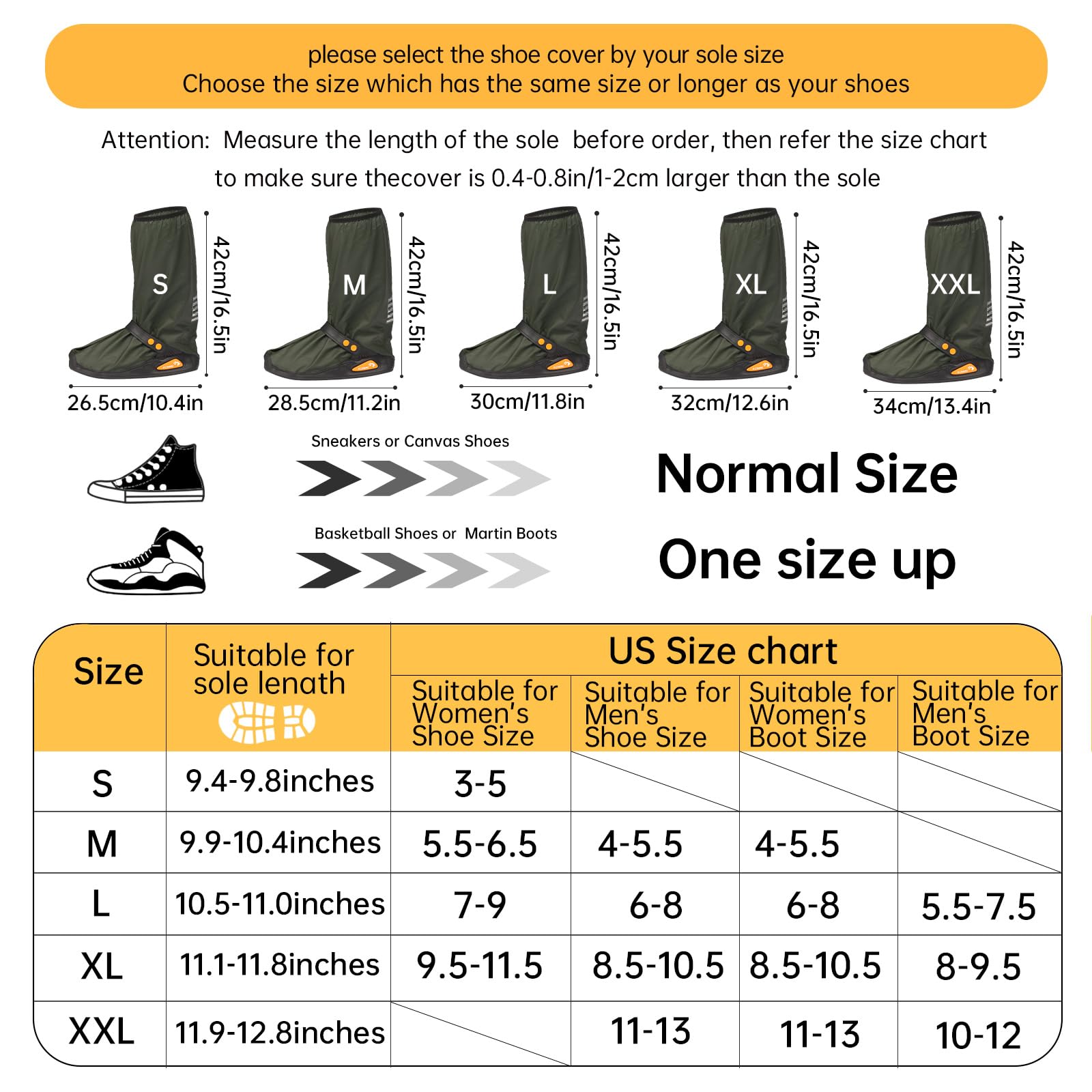 Waterproof Shoe Covers for Rain - Reusable & Foldable Non-Slip Boot Protectors with Reflective Strips for Men & Women (Army Green, Size L) - Perfect for Hiking, Commuting & Outdoor Activities