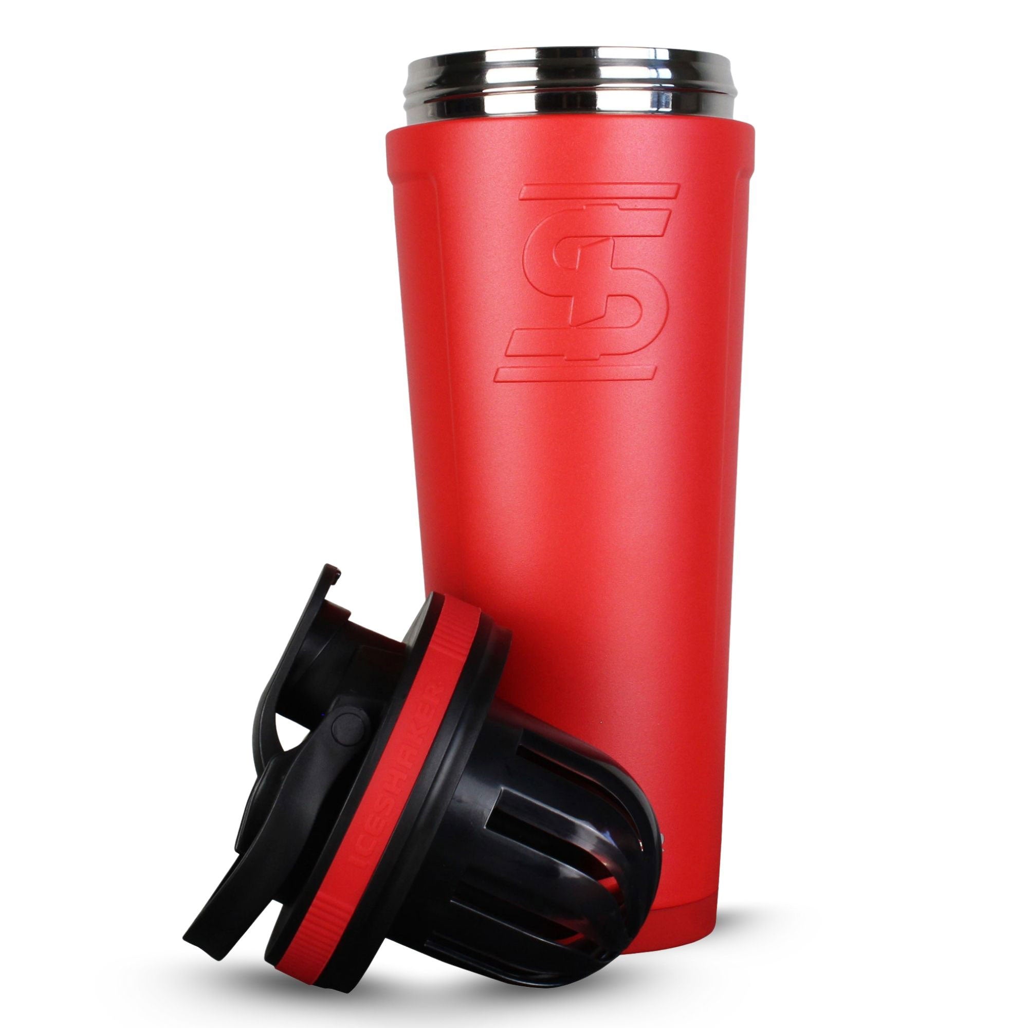 Premium Stainless Steel Ice Shaker Bottle - Leakproof Protein Shaker for Gym, Workouts & Travel - BPA-Free Fitness Water Bottle with Mixing Ball - Ideal for Protein Powder, Pre-Workout & Smoothies