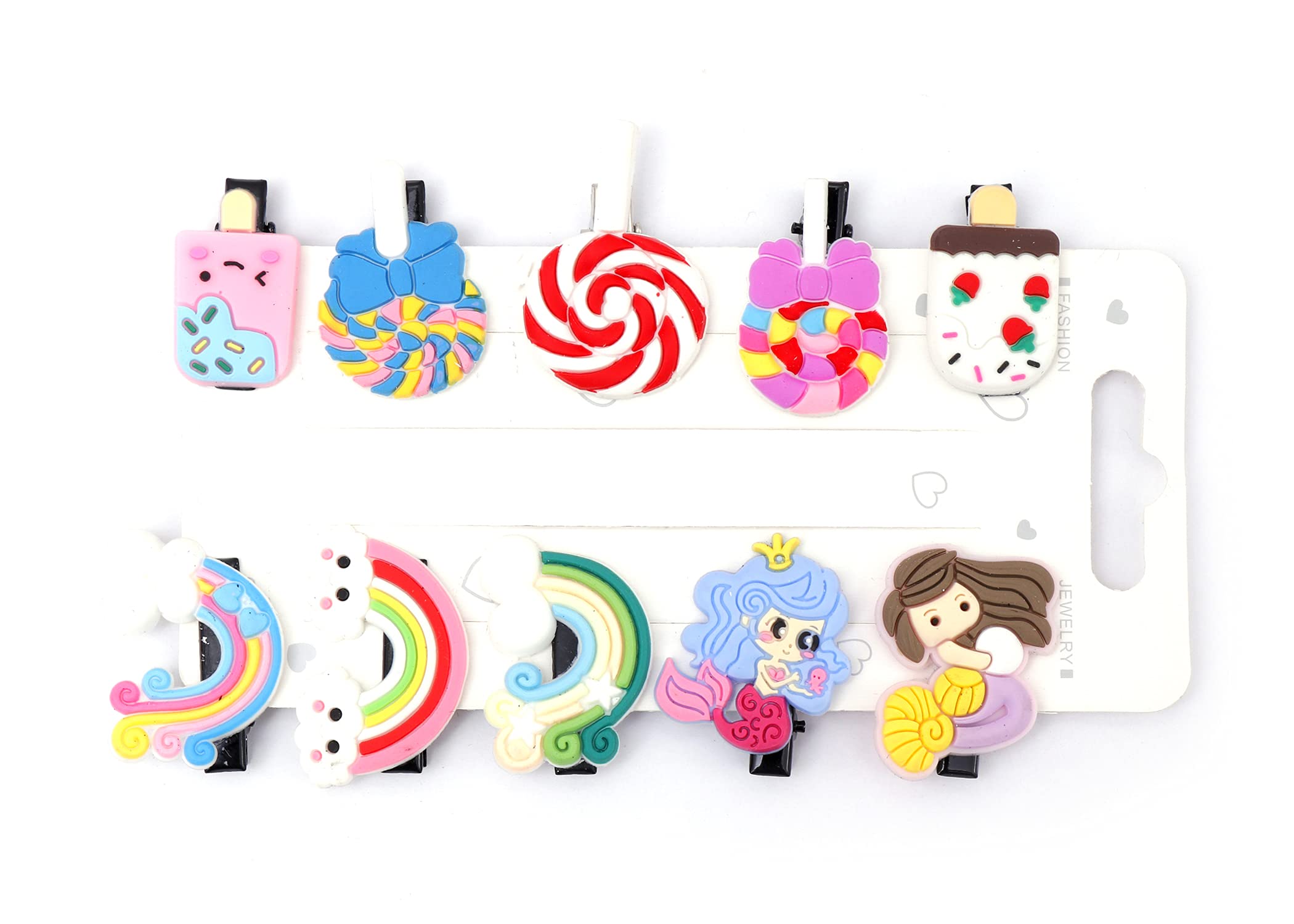 10pcs Cute Unicorn Hair Clips with Rainbow Clouds - Baby Girl Hair Accessories for Toddlers & Kids - Perfect for Birthday Parties, School, and Daily Wear (Random Color/Design)