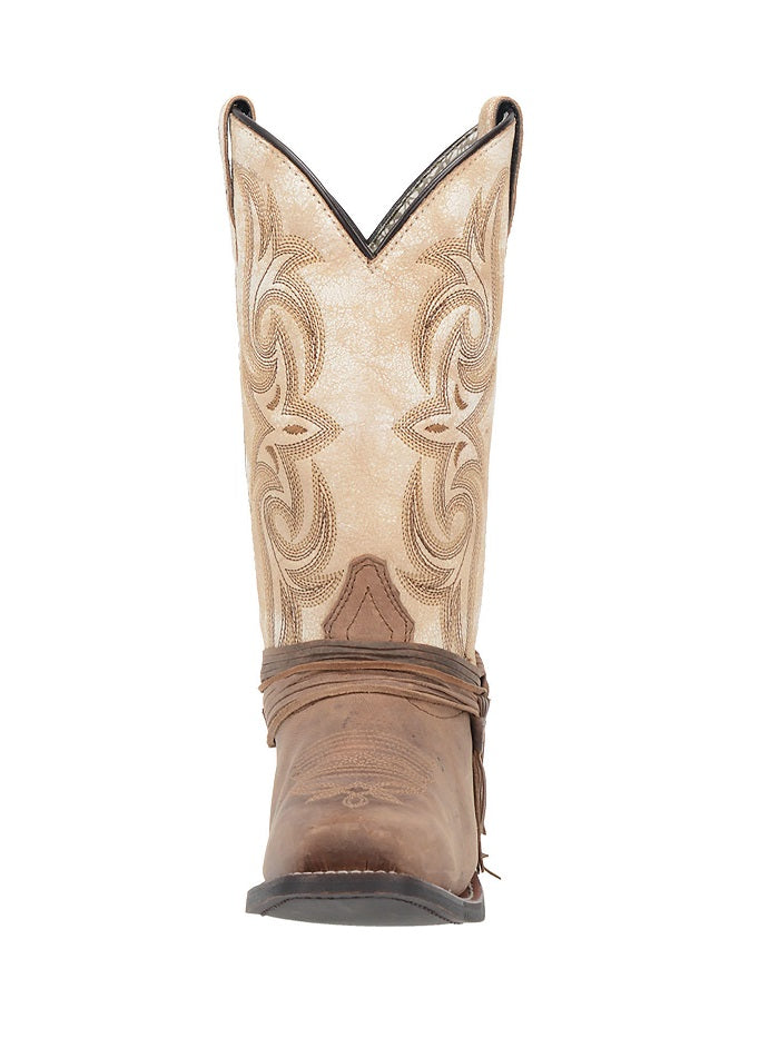 Laredo Women's Myra Leather Boots in Sand & White - Comfortable Ankle Booties for Casual Outfits & Everyday Wear